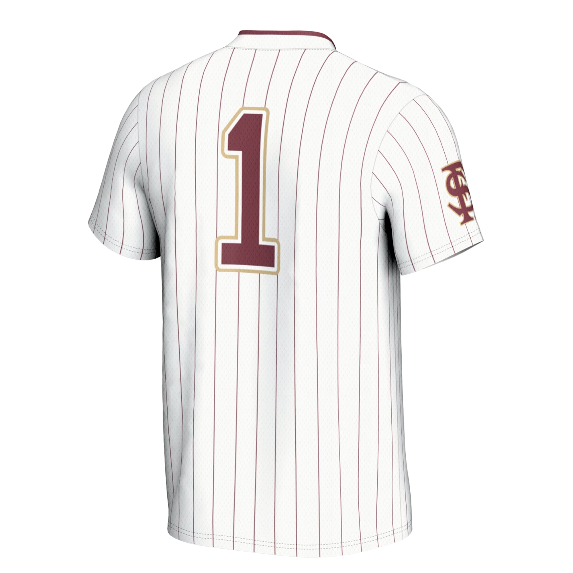 #1 Florida State Seminoles Youth Lightweight Softball Jersey White - back view