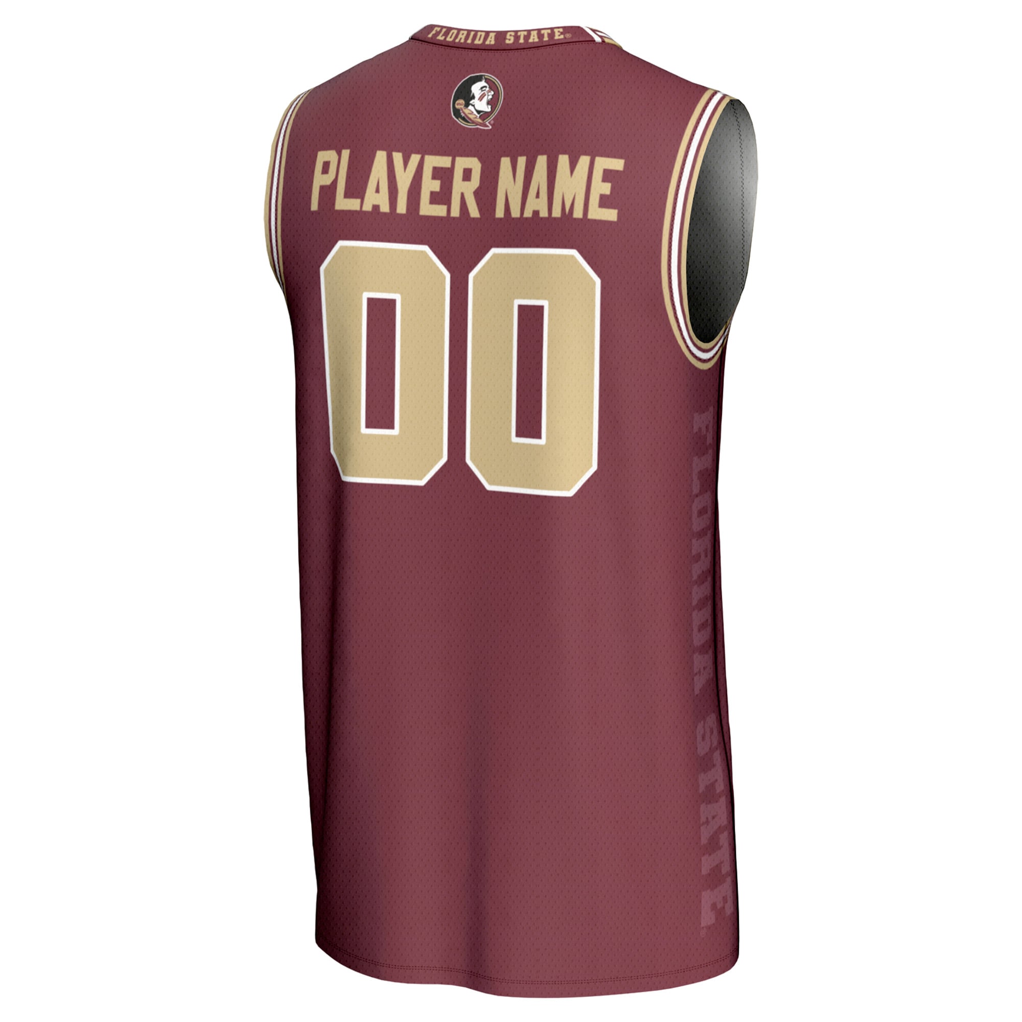 Florida State Seminoles Youth Women's Basketball Lightweight Icon Print Jersey Garnet - back view
