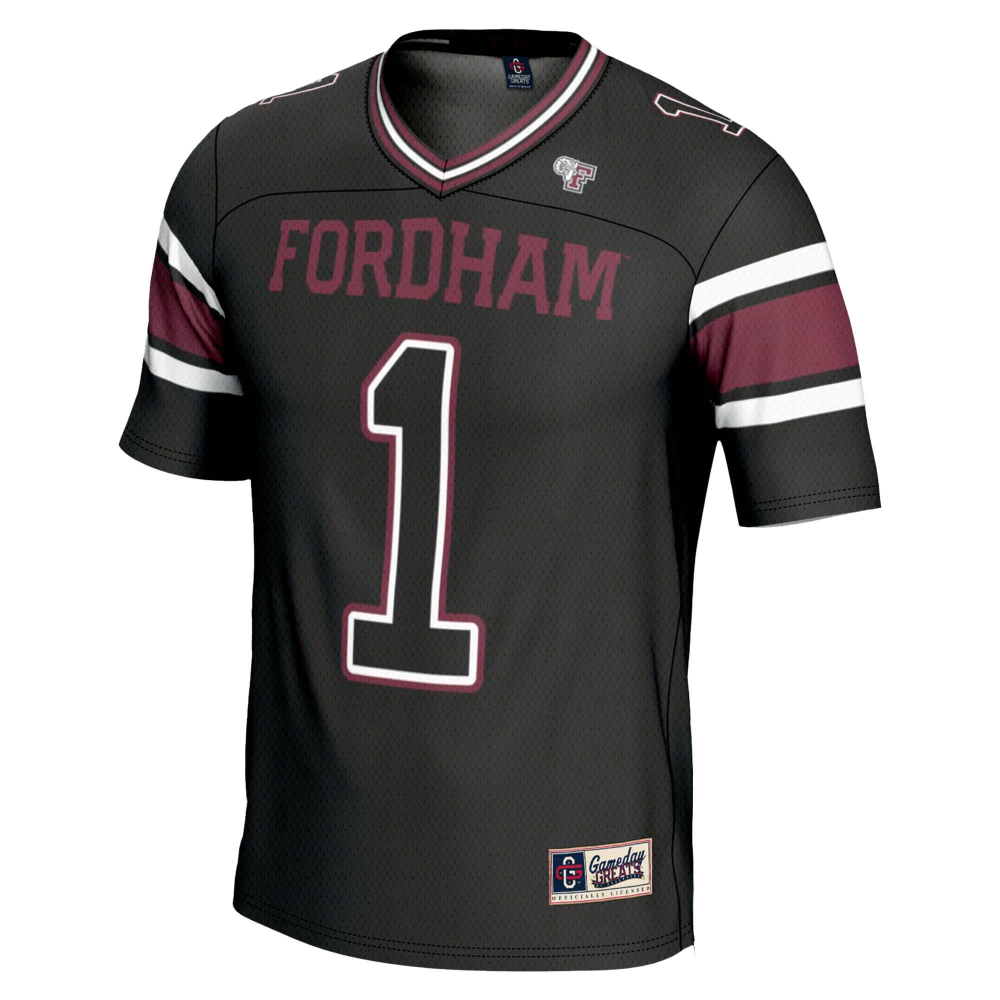 #1 Fordham Rams Endzone Football Jersey Black - back view
