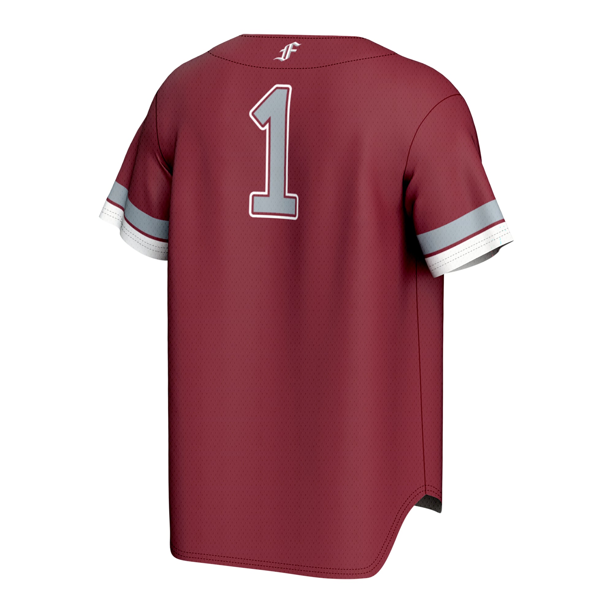 Fordham Rams Unisex Lightweight Collegiate Baseball Fashion Jersey Maroon - back view