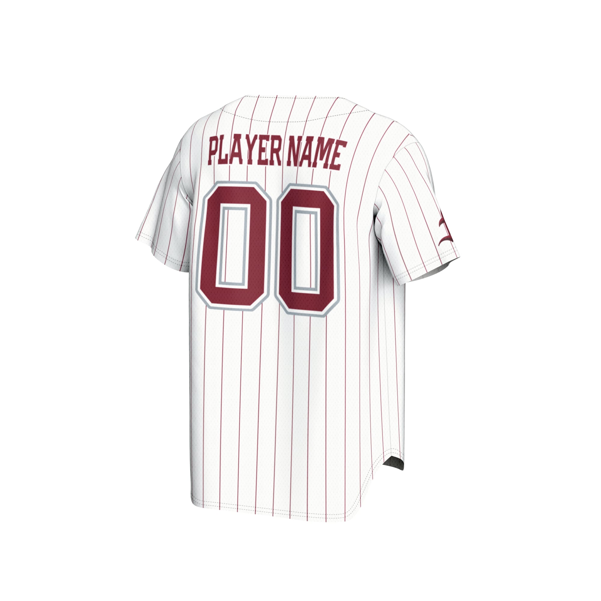 Fordham Rams Unisex Lightweight Collegiate Baseball Fashion Jersey White - back view