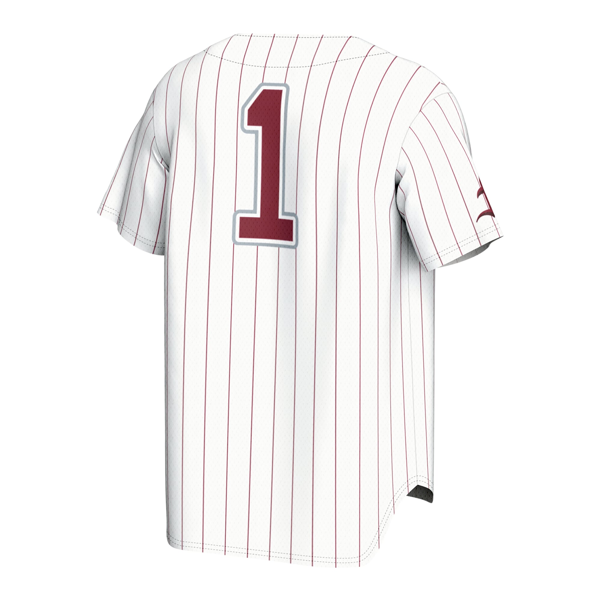 Fordham Rams Youth Lightweight Collegiate Baseball Fashion Jersey White - back view