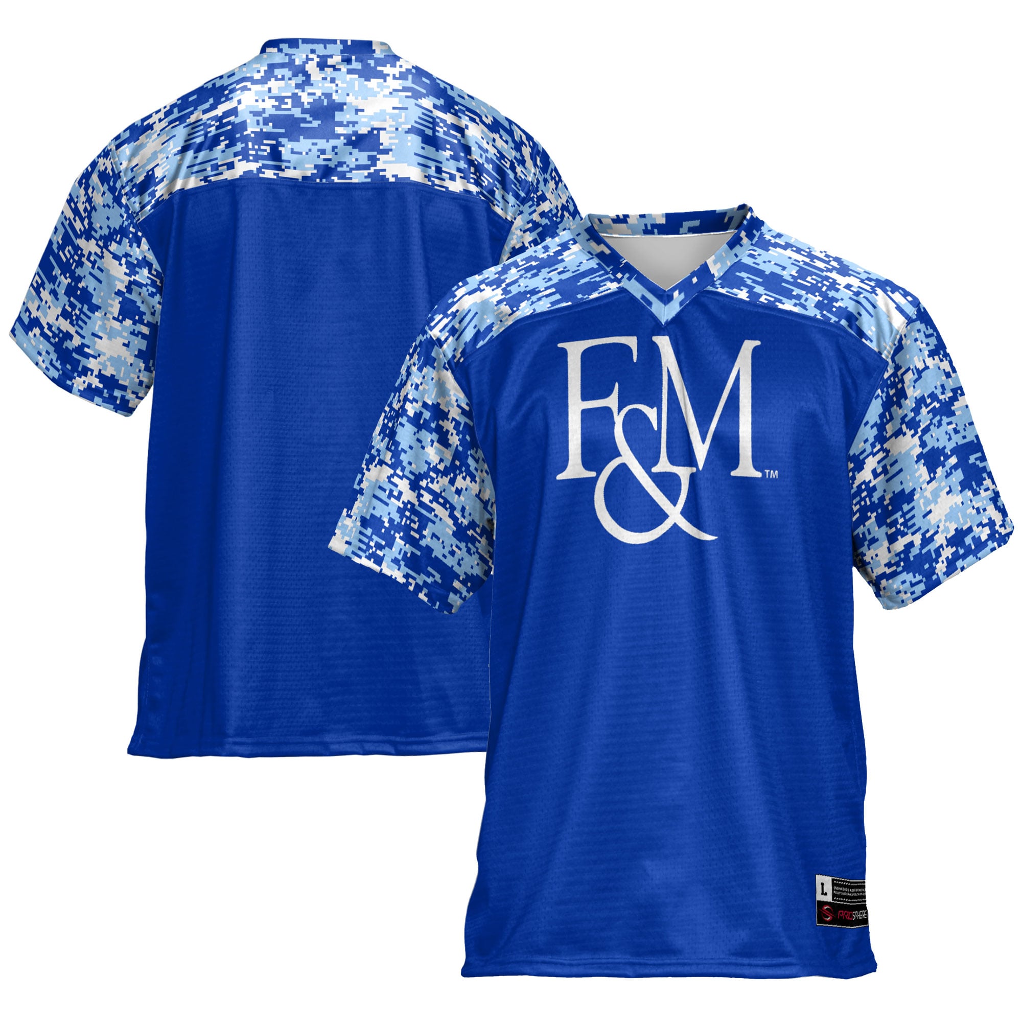 Franklin & Marshall Diplomats Football Jersey Blue - front and back view