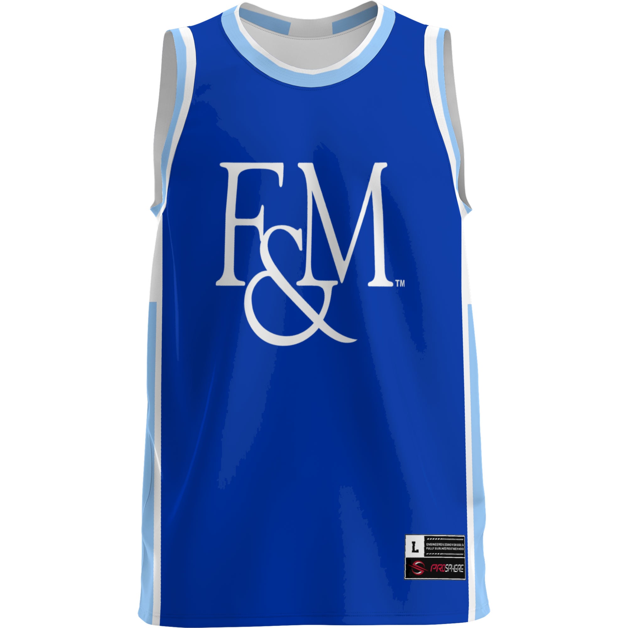 Franklin & Marshall Diplomats Lightweight Basketball Jersey Blue - front view