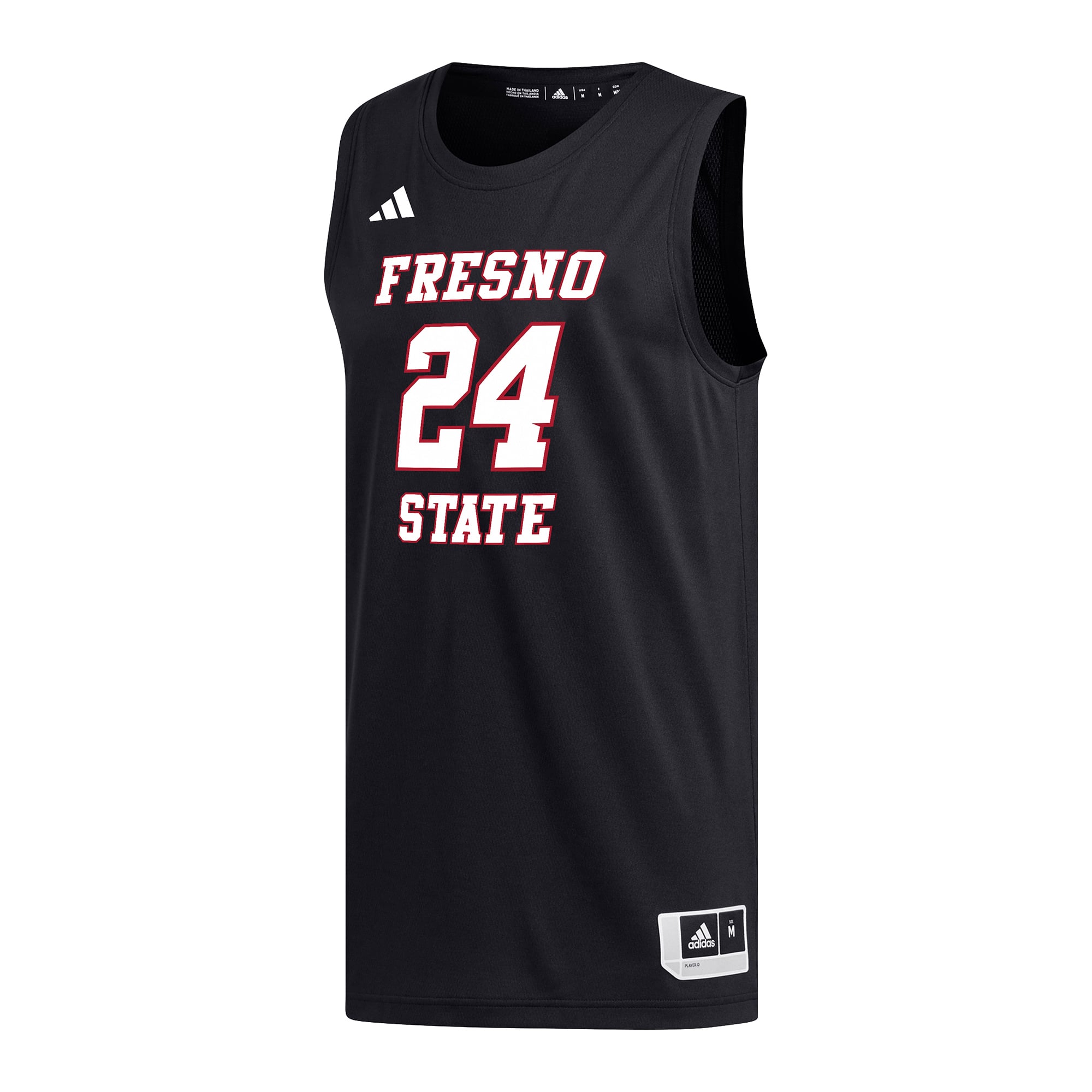 #24 Fresno State Bulldogs Basketball Jersey Black - front view