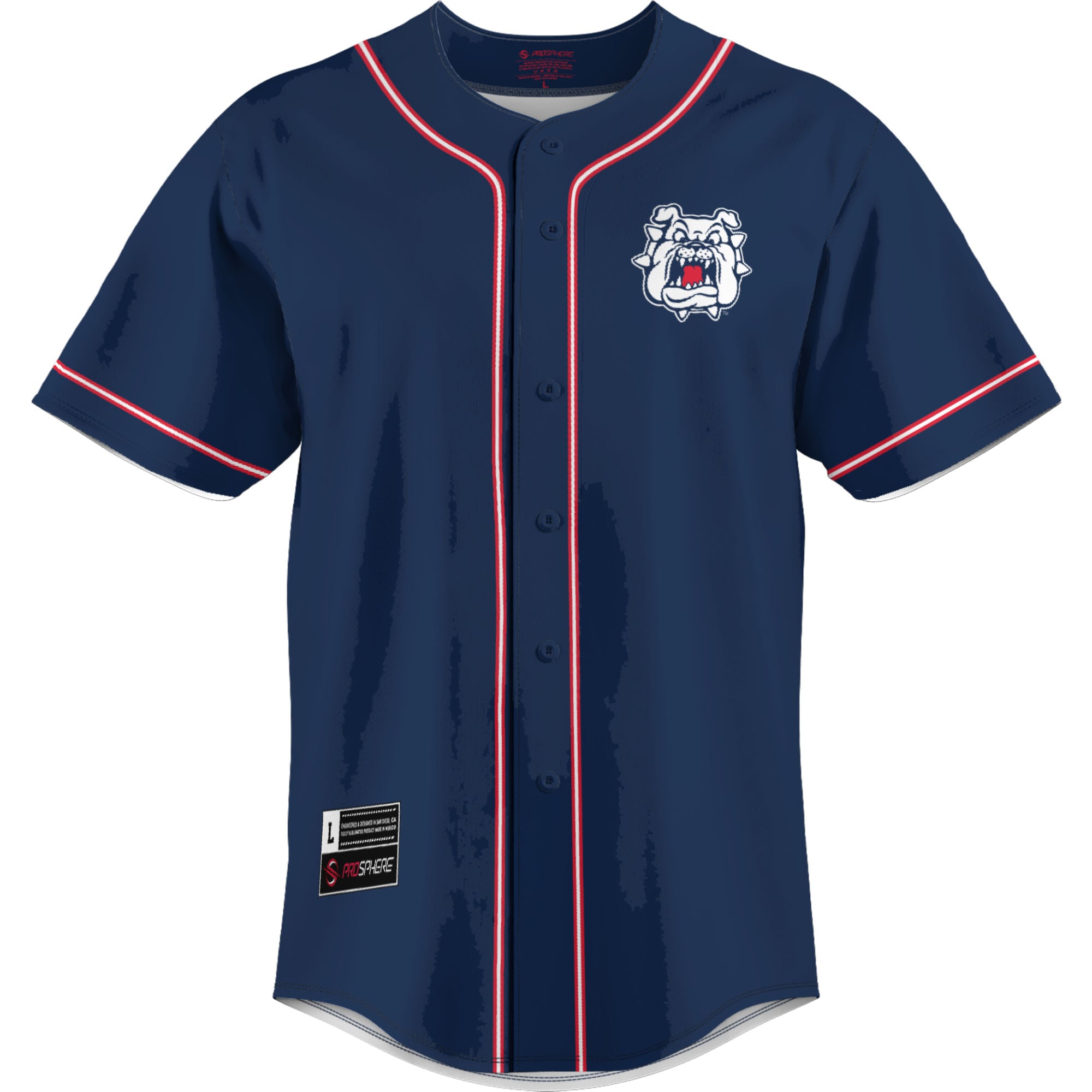 Fresno State Bulldogs Lightweight Baseball Jersey Blue - front view