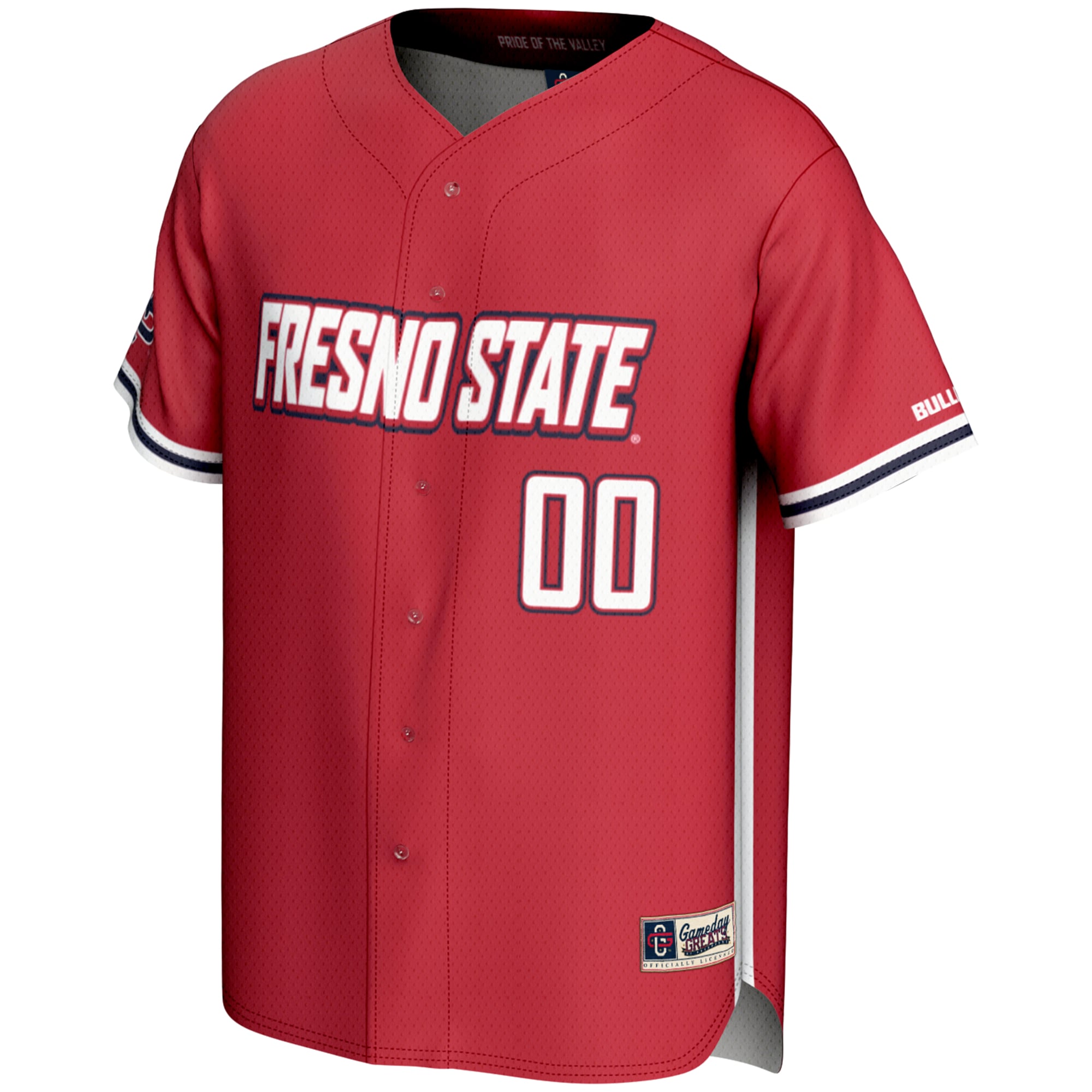 Fresno State Bulldogs Lightweight Baseball Jersey Red - front view