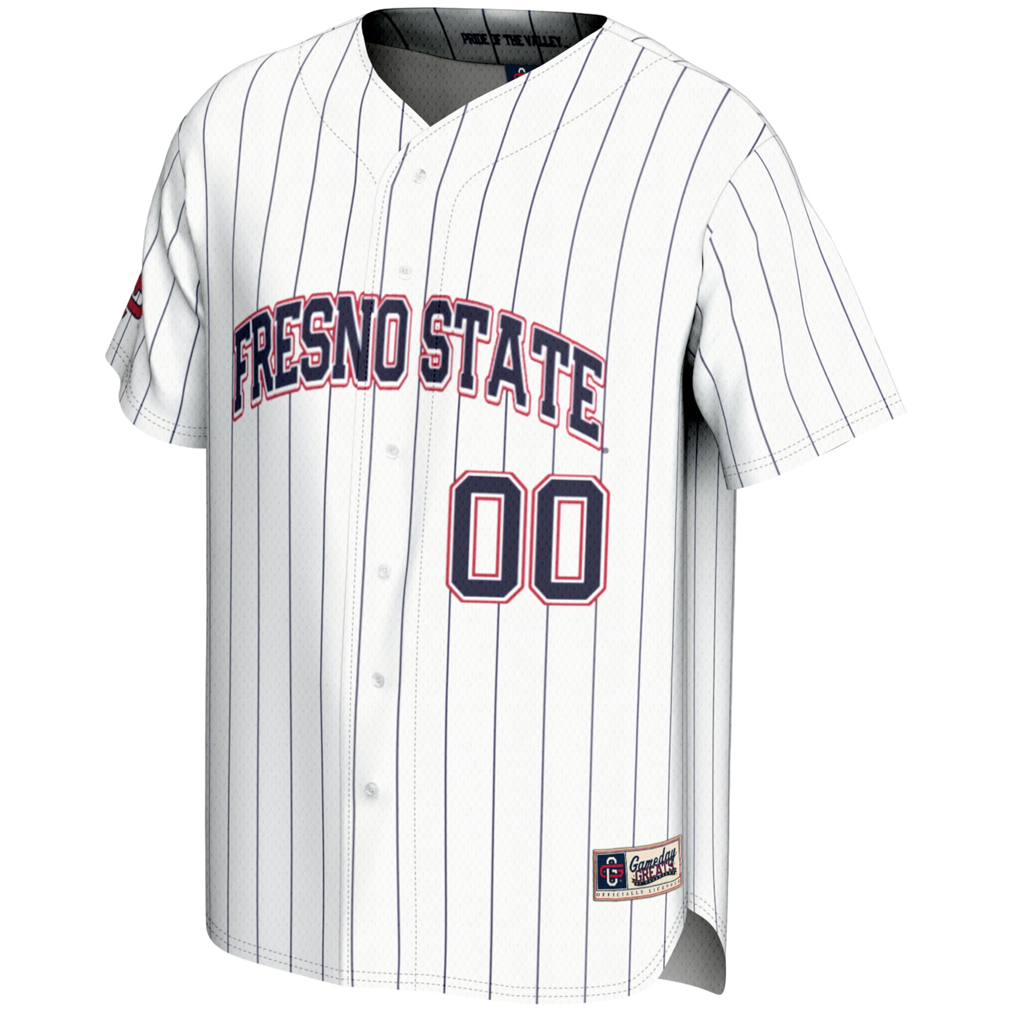 Fresno State Bulldogs Lightweight Baseball Jersey White - front view