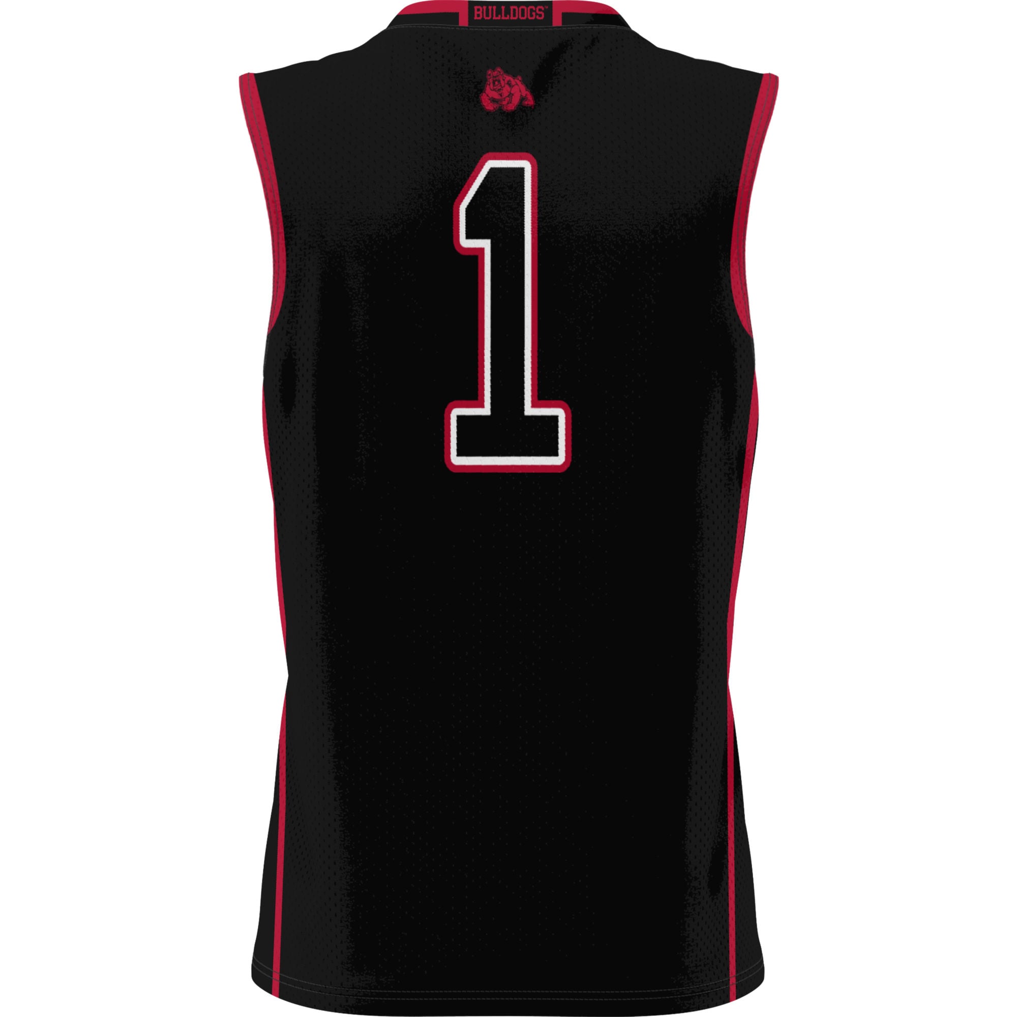 #1 Fresno State Bulldogs Lightweight Basketball Jersey Black - back view