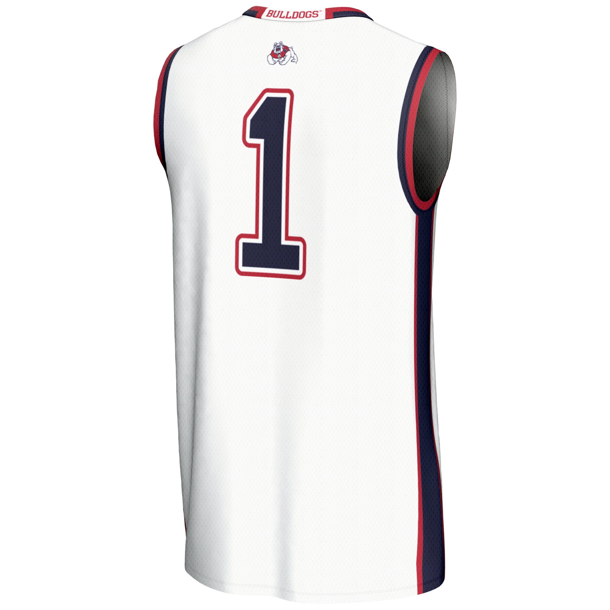 #1 Fresno State Bulldogs Lightweight Basketball Jersey White - back view