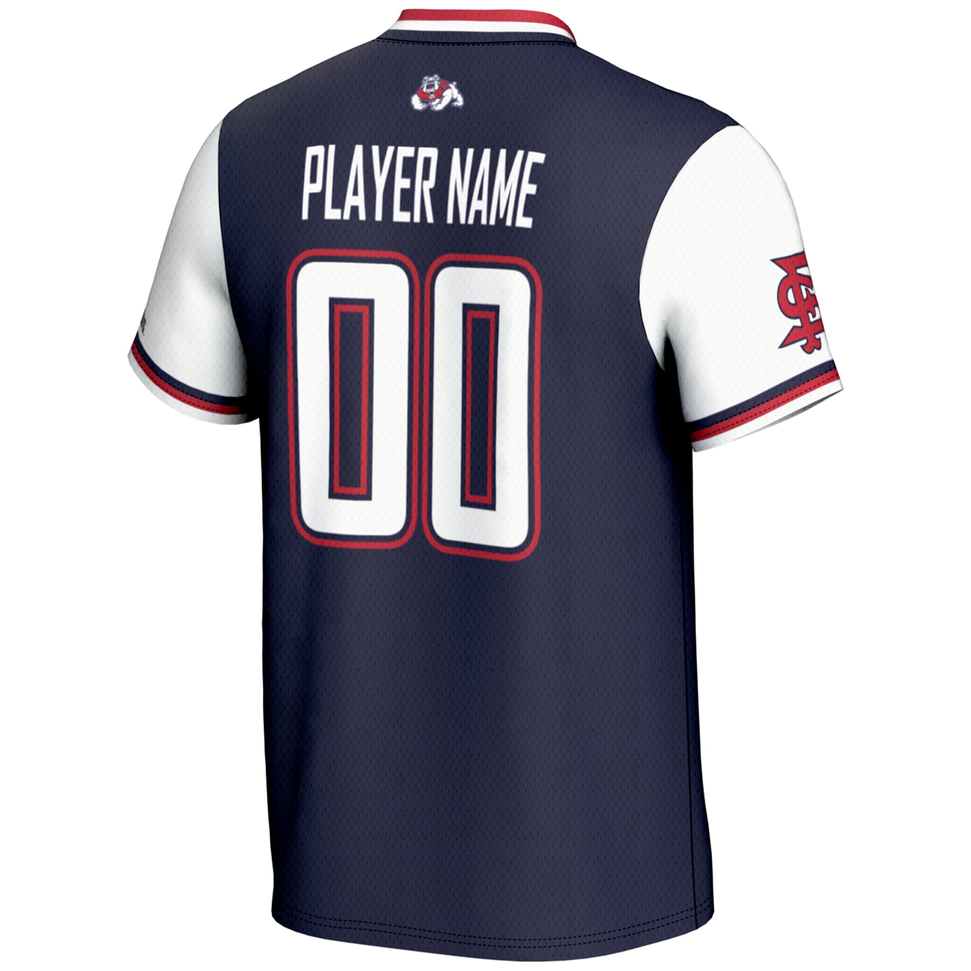 Fresno State Bulldogs Lightweight Softball Jersey Navy - back view