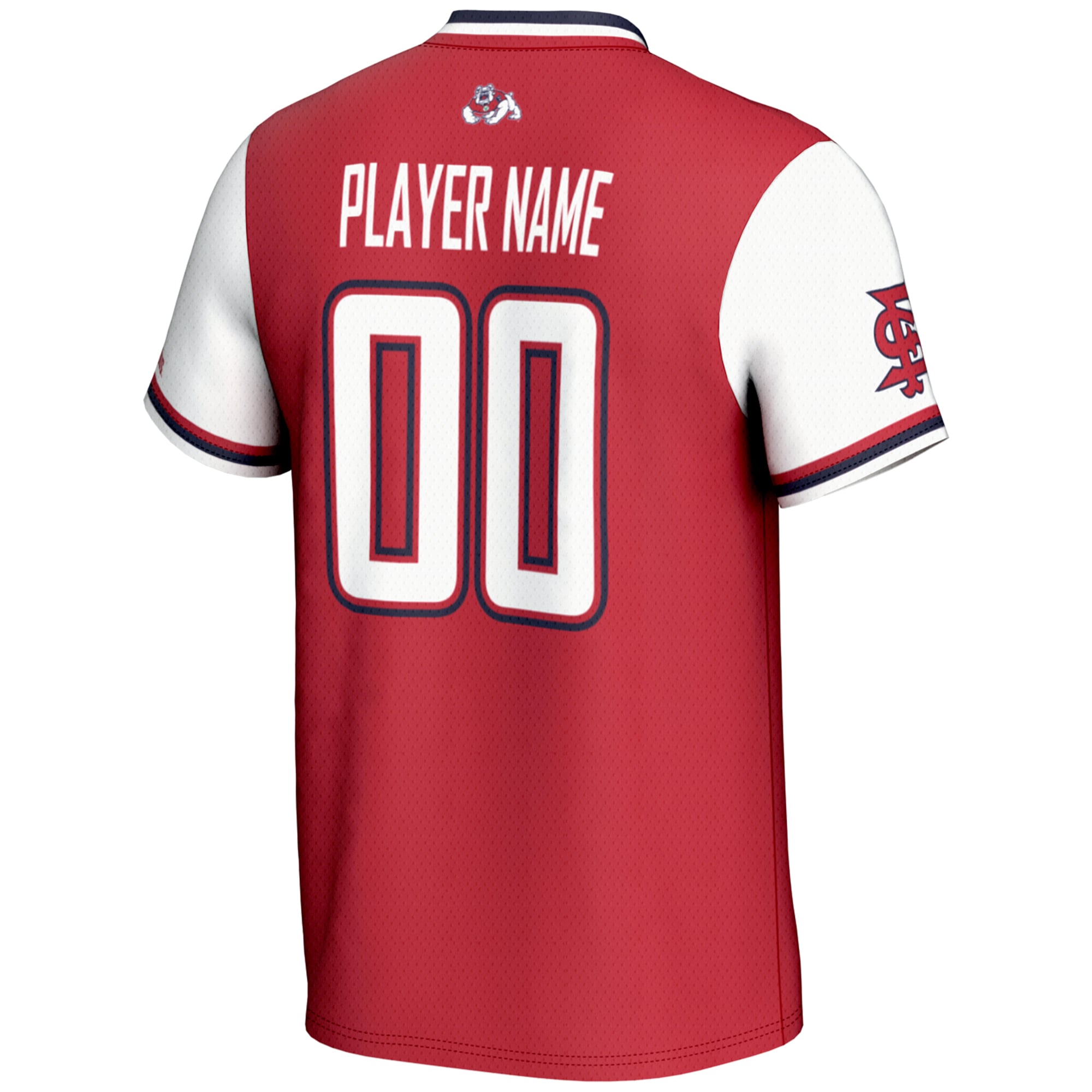 Fresno State Bulldogs Lightweight Softball Jersey Red - back view