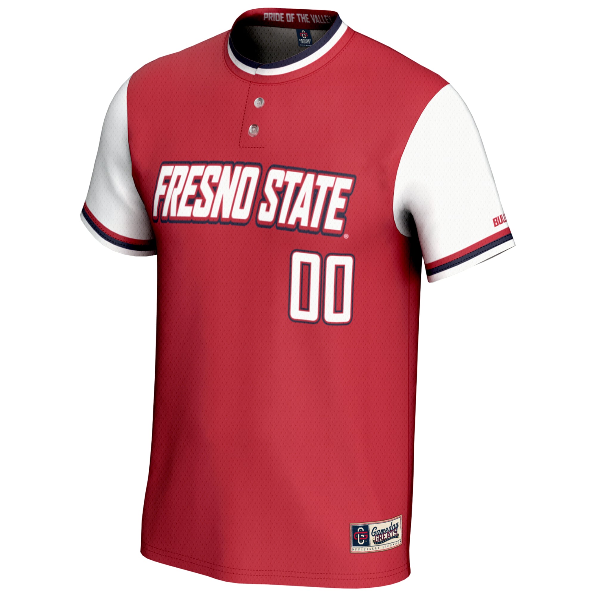 Fresno State Bulldogs Lightweight Softball Jersey Red - front view