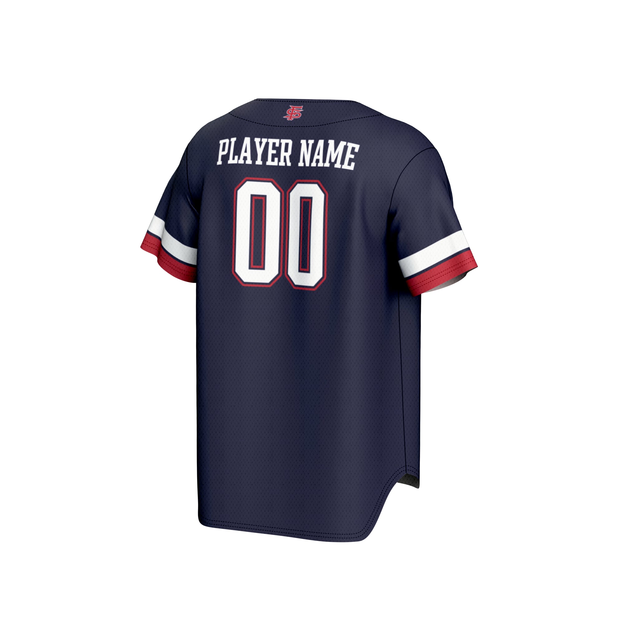 Fresno State Bulldogs Unisex Lightweight Baseball Jersey Navy - back view