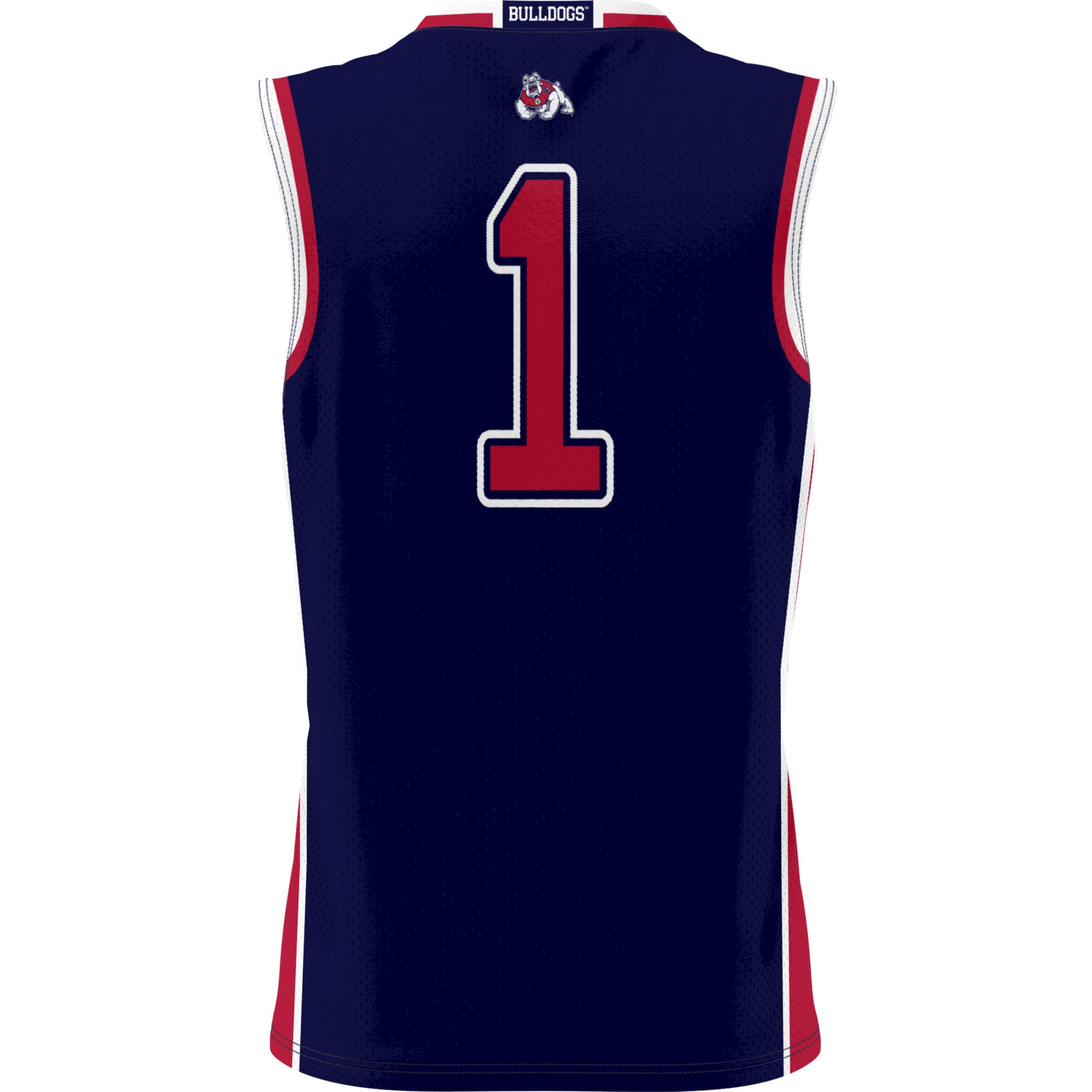 #1 Fresno State Bulldogs Unisex Lightweight Basketball Jersey Navy - back view