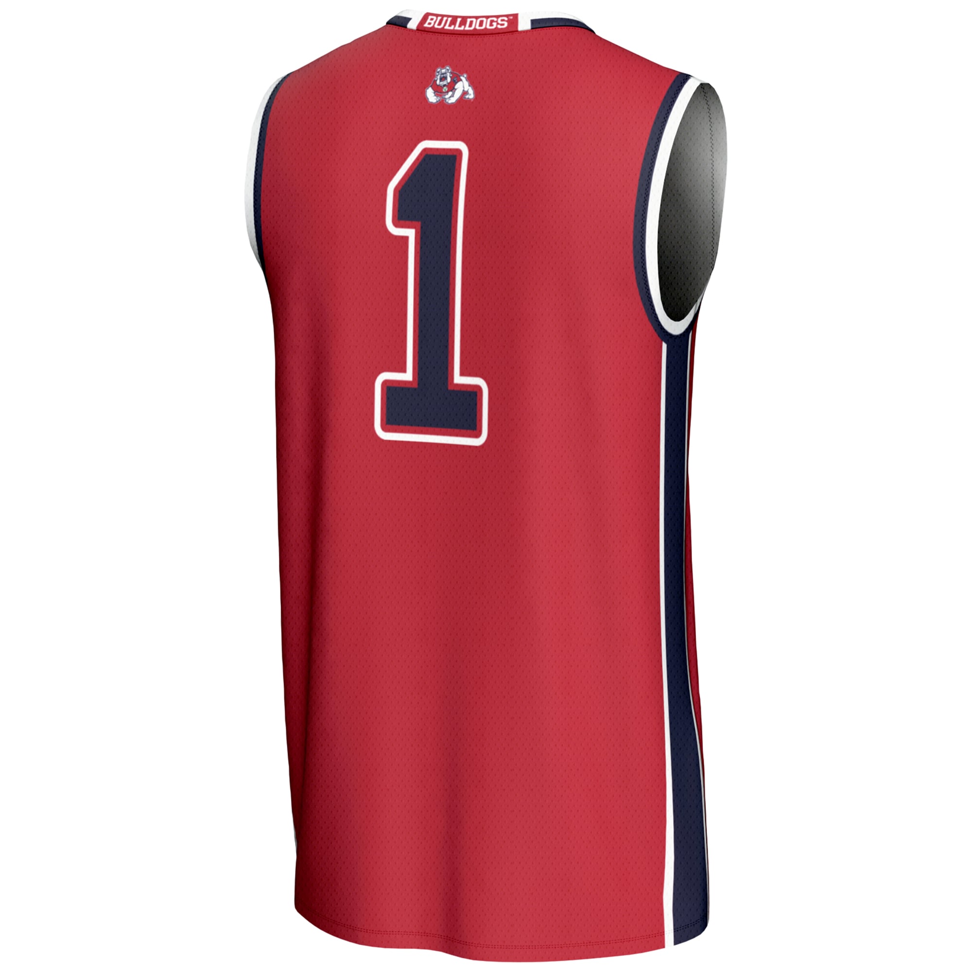 #1 Fresno State Bulldogs Unisex Lightweight Basketball Jersey Red - back view