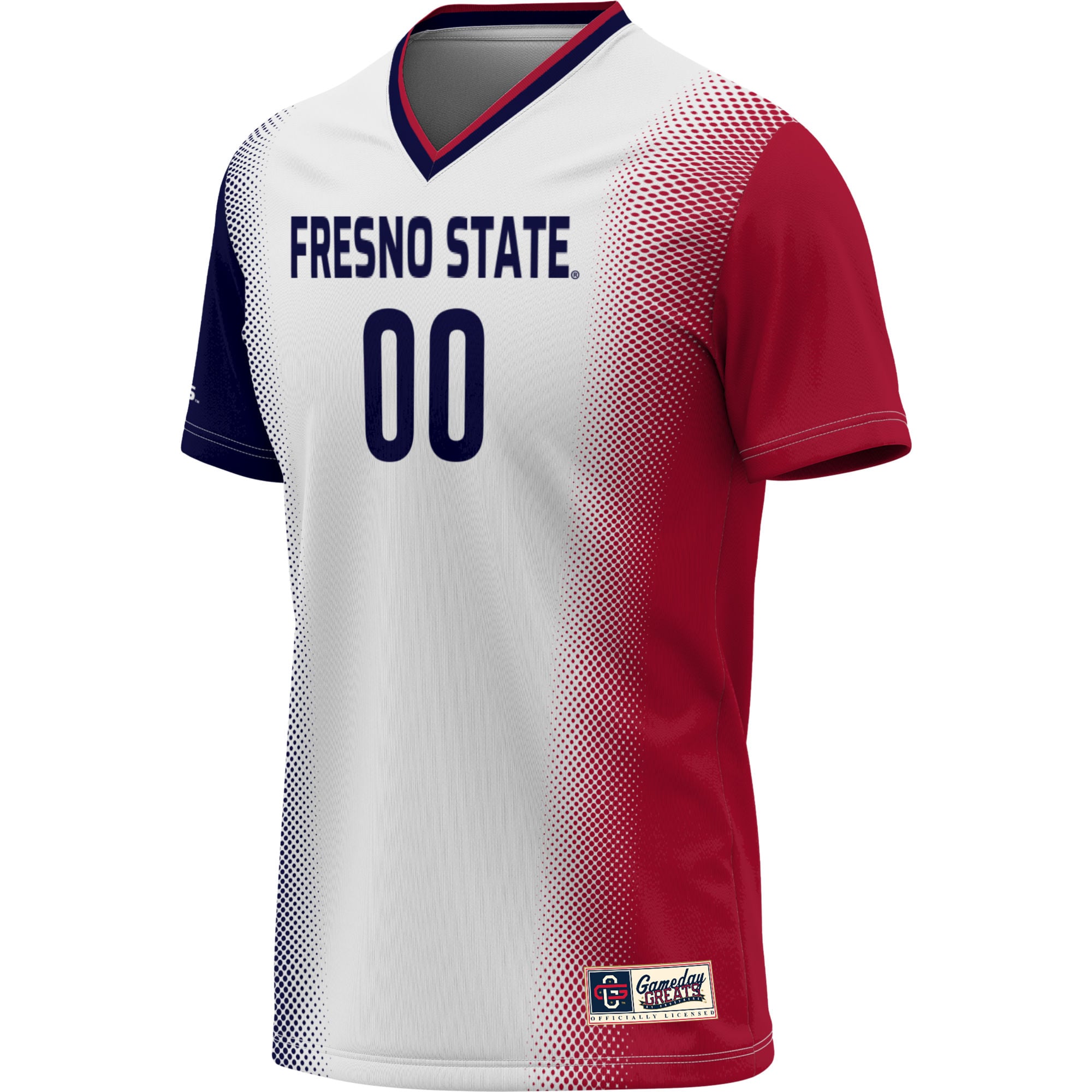 Fresno State Bulldogs Youth Lightweight Women's Soccer Jersey White - front view