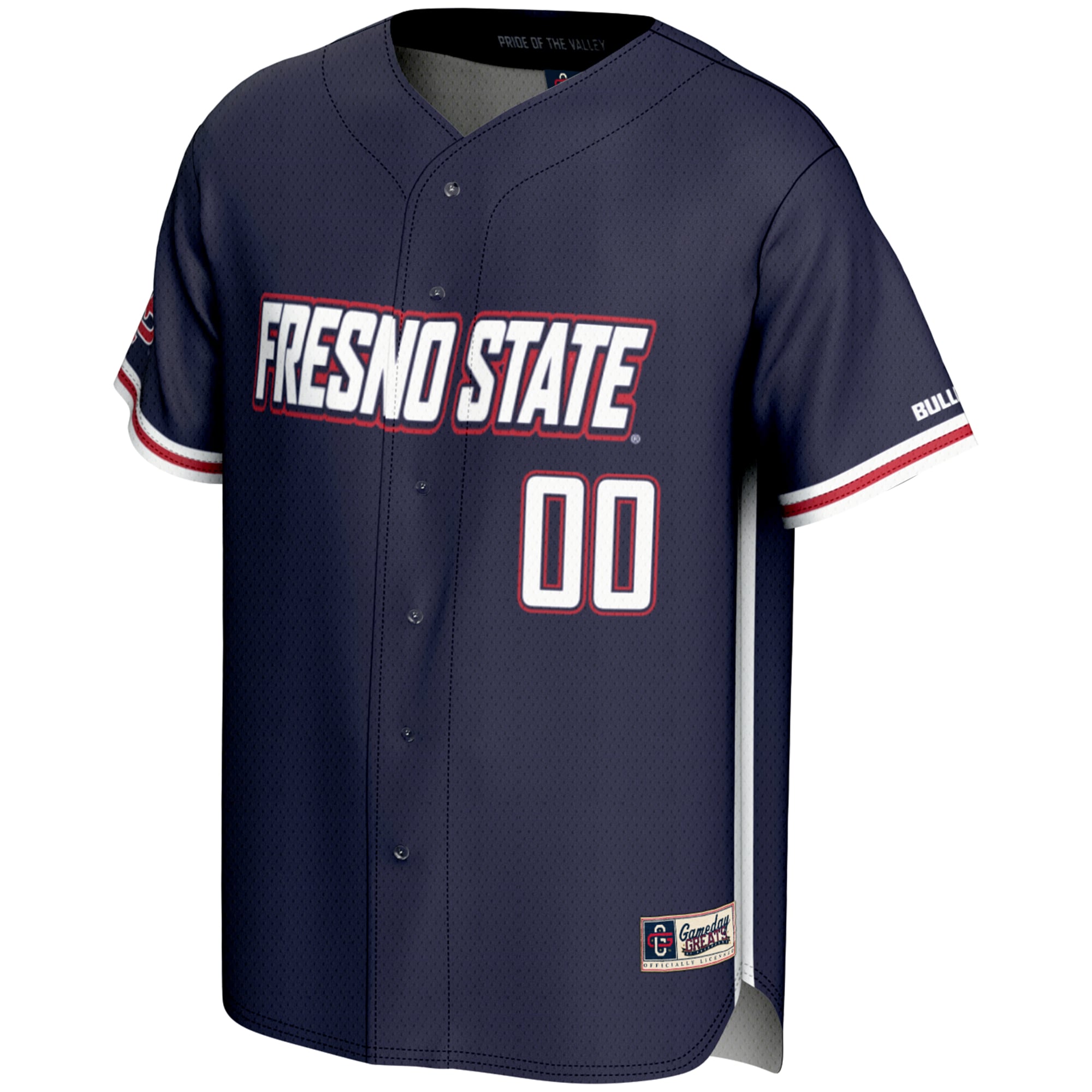 Fresno State Bulldogs Youth Lightweight Baseball Jersey Navy - front view
