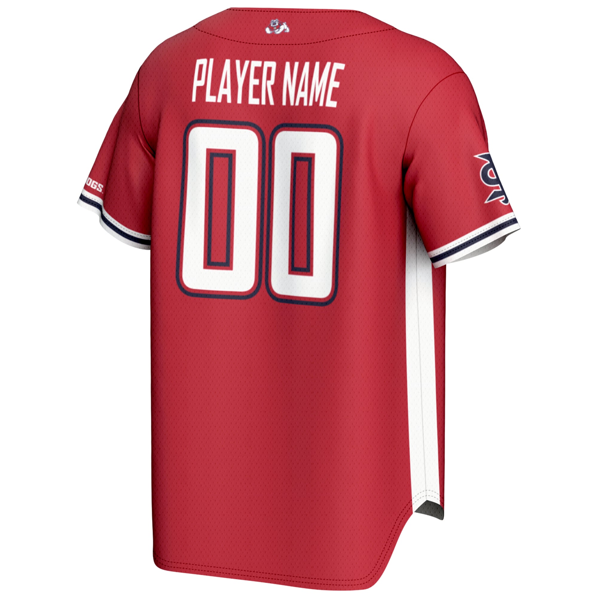 Fresno State Bulldogs Youth Lightweight Baseball Jersey Red - back view