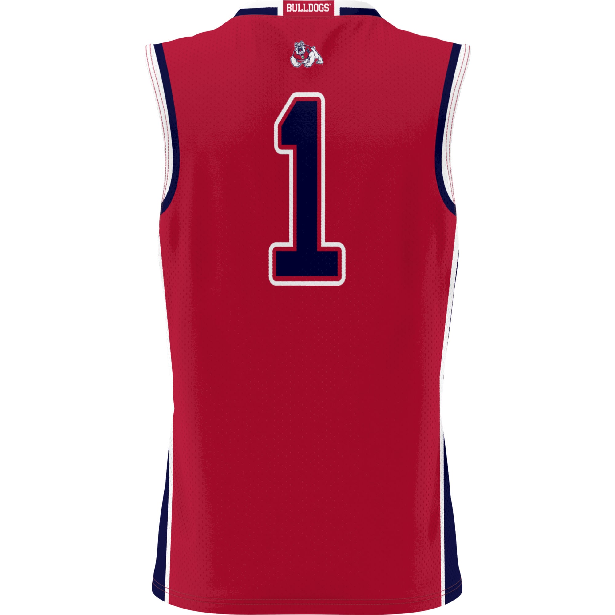 #1 Fresno State Bulldogs Youth Lightweight Basketball Jersey Red - back view