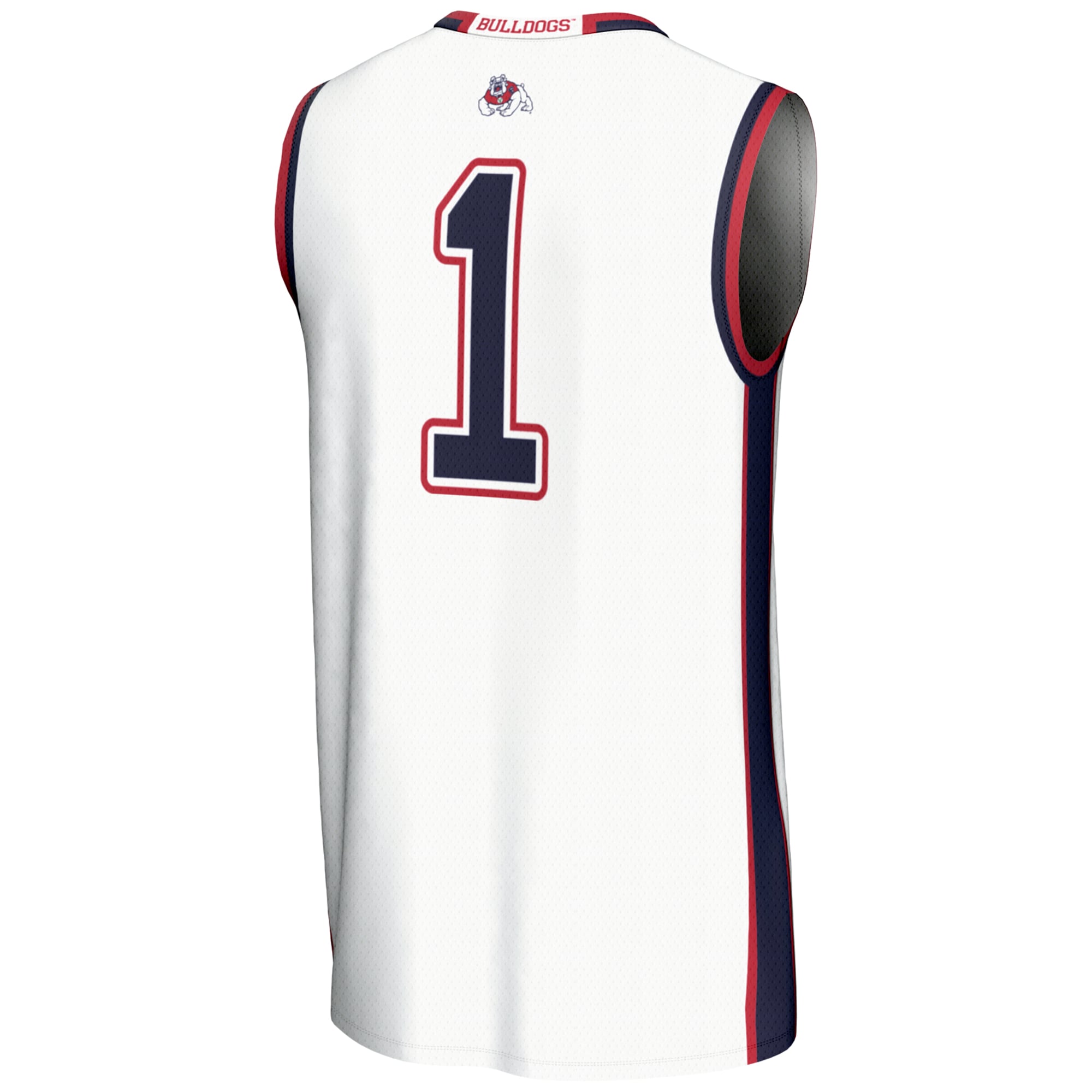 #1 Fresno State Bulldogs Youth Lightweight Basketball Jersey White - back view