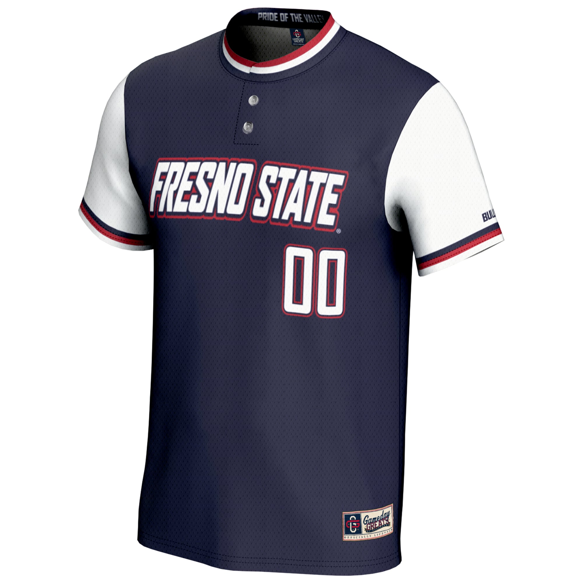 Fresno State Bulldogs Youth Lightweight Softball Jersey Navy - front view