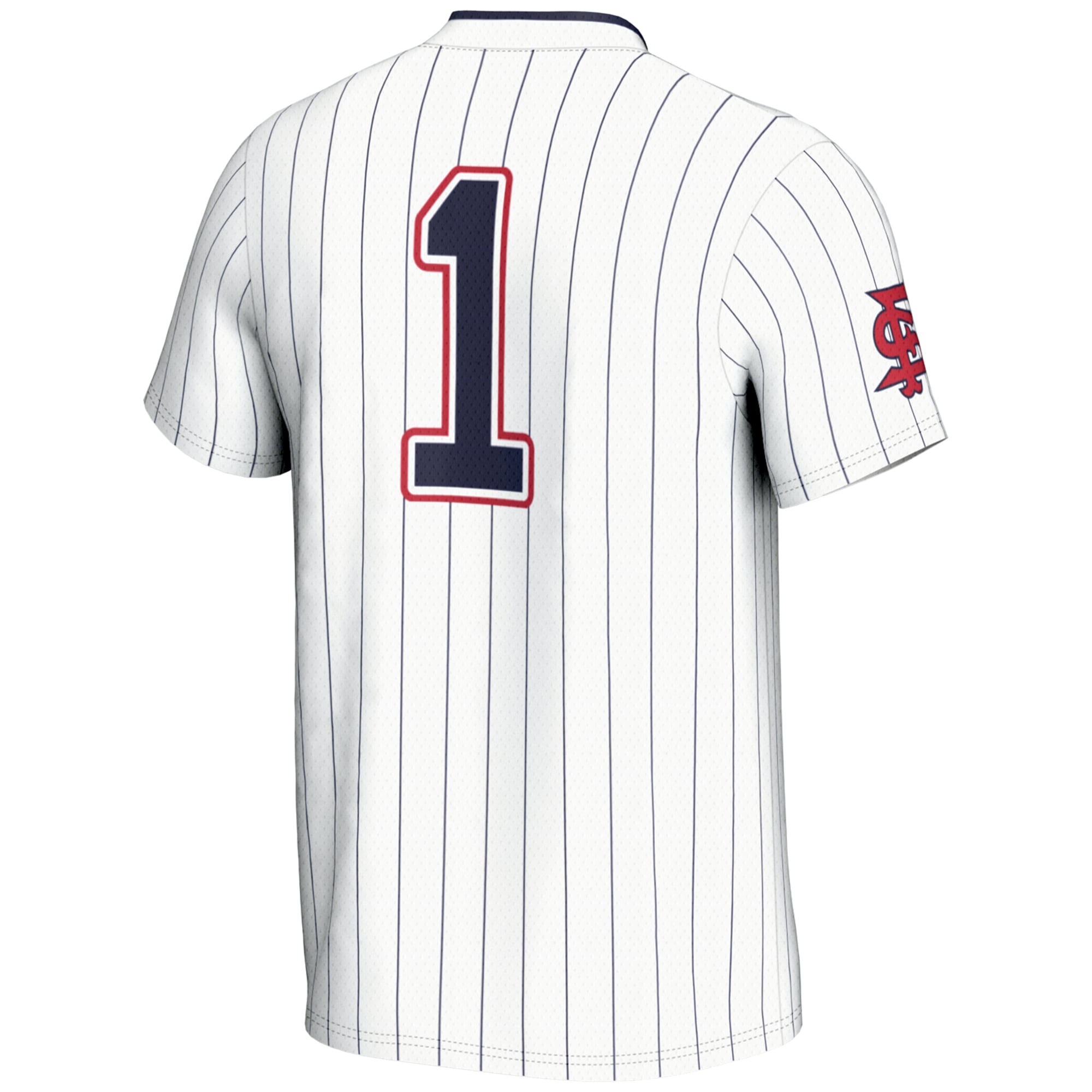 #1 Fresno State Bulldogs Youth Lightweight Softball Jersey White - back view