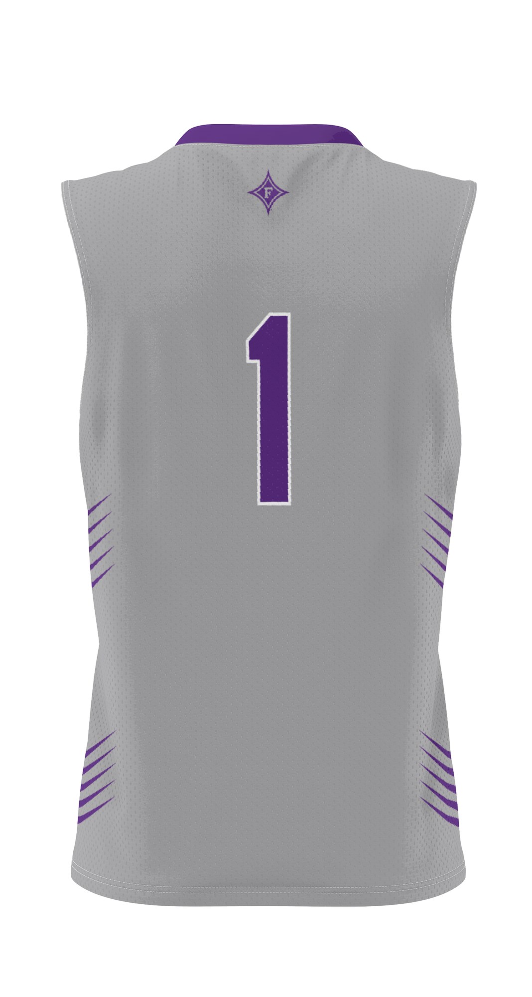#1 Furman Paladins Lightweight Basketball Jersey Gray - back view