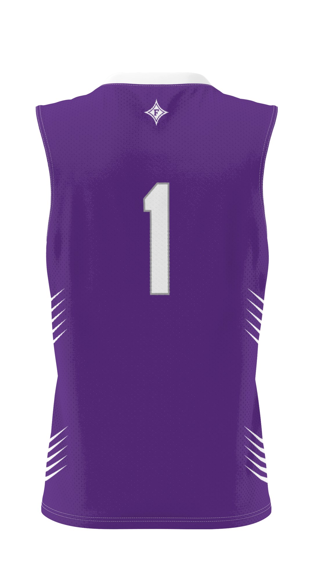 #1 Furman Paladins Lightweight Basketball Jersey Purple - back view