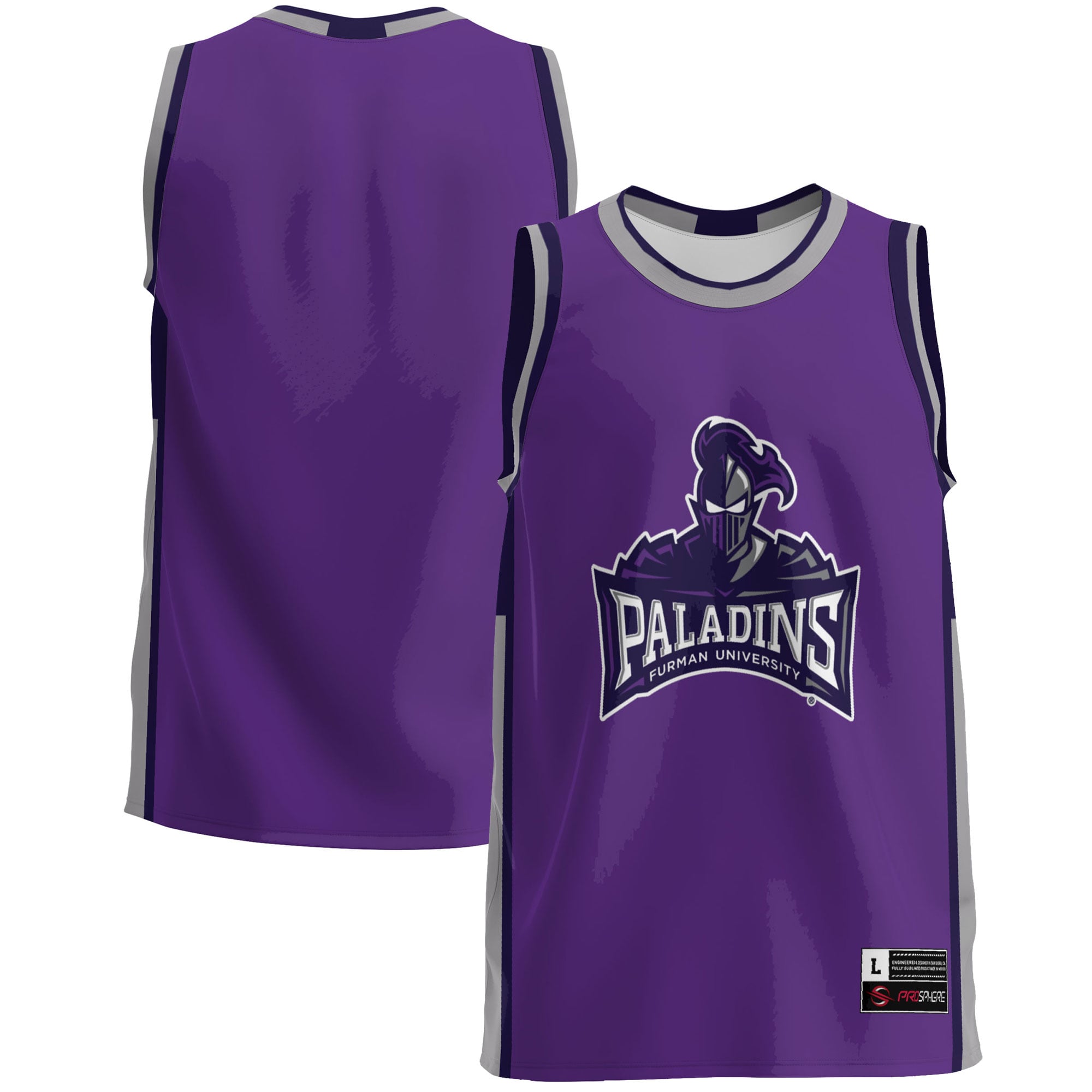 Furman Paladins Lightweight Basketball Jersey Purple - front and back view
