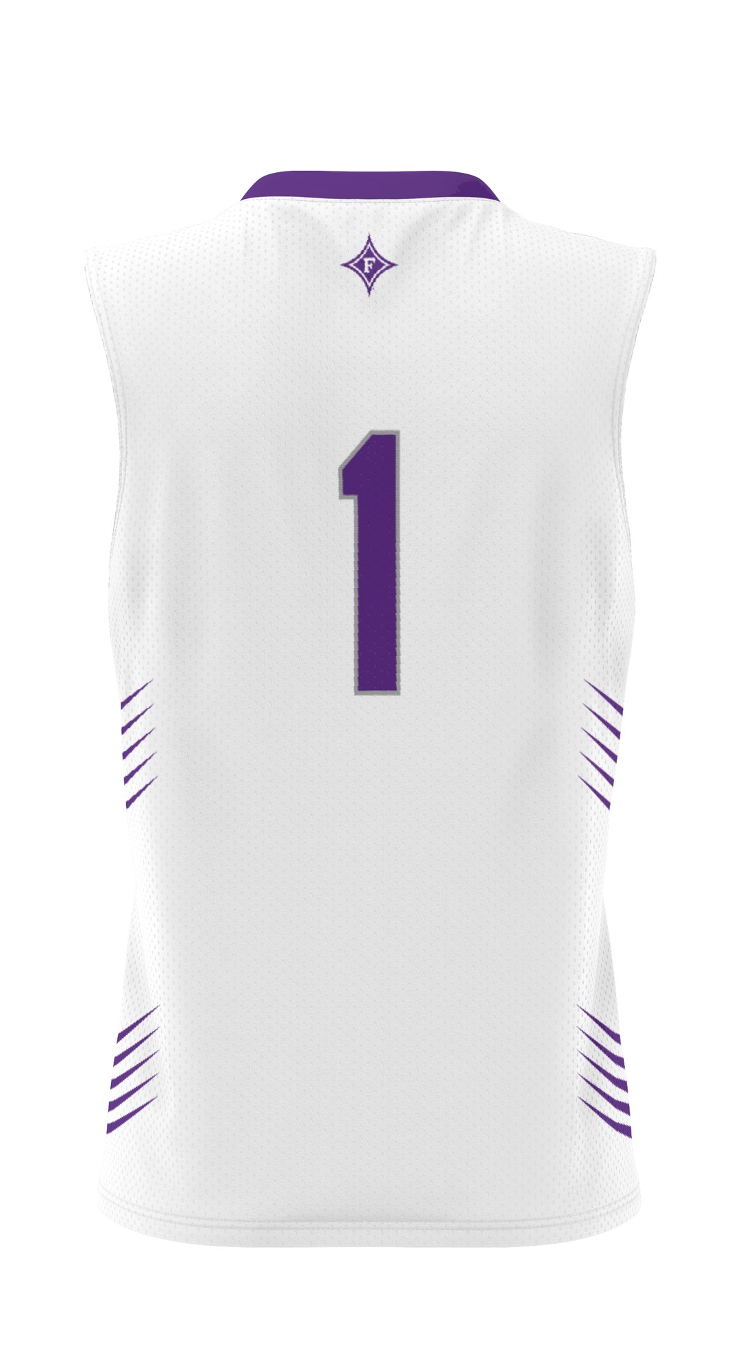 #1 Furman Paladins Lightweight Basketball Jersey White - back view