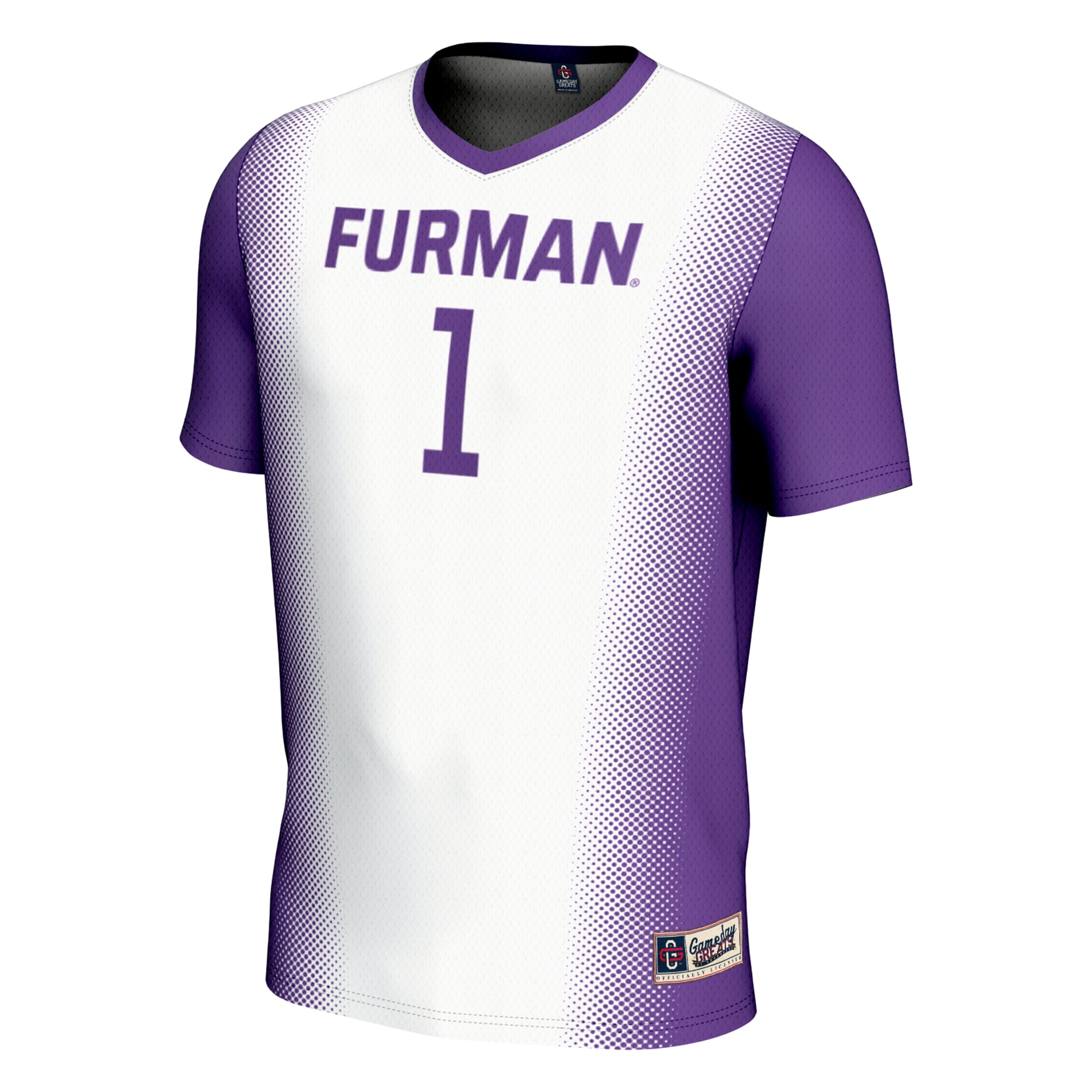 #1 Furman Paladins Unisex Lightweight Soccer Jersey White - front view