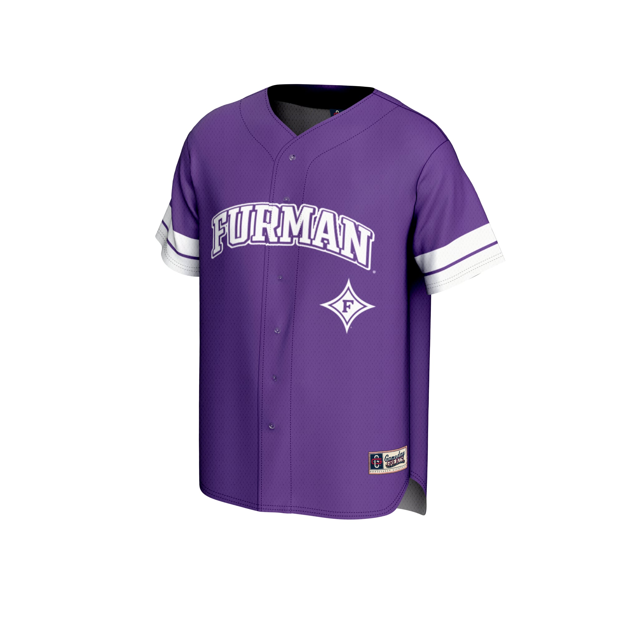 Furman Paladins Unisex Spirit Baseball Jersey Purple - front view