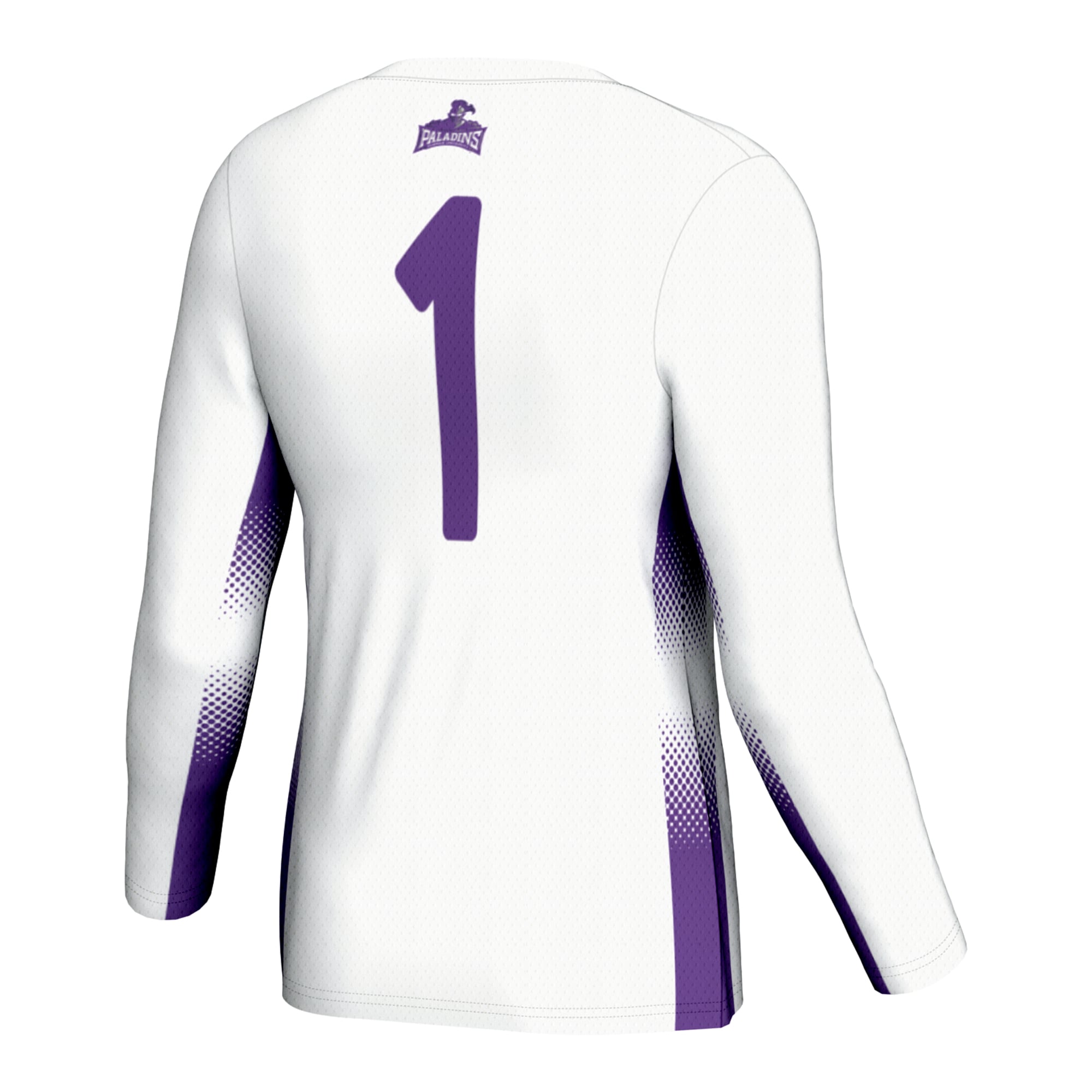 #1 Furman Paladins Youth Lightweight Women's Volleyball Jersey White - back view