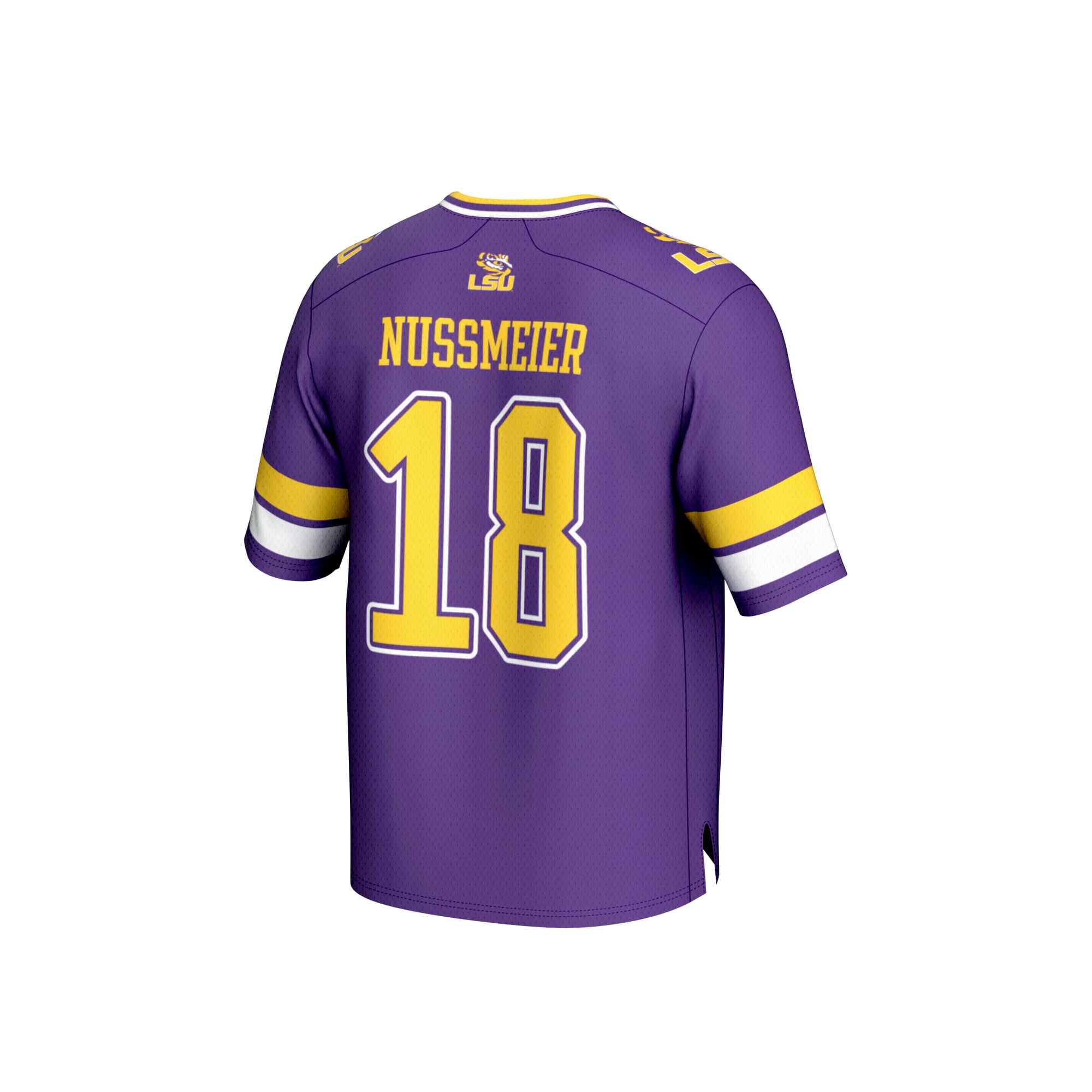 Garrett Nussmeier LSU Tigers Unisex Lightweight Football Player Jersey Purple - back view