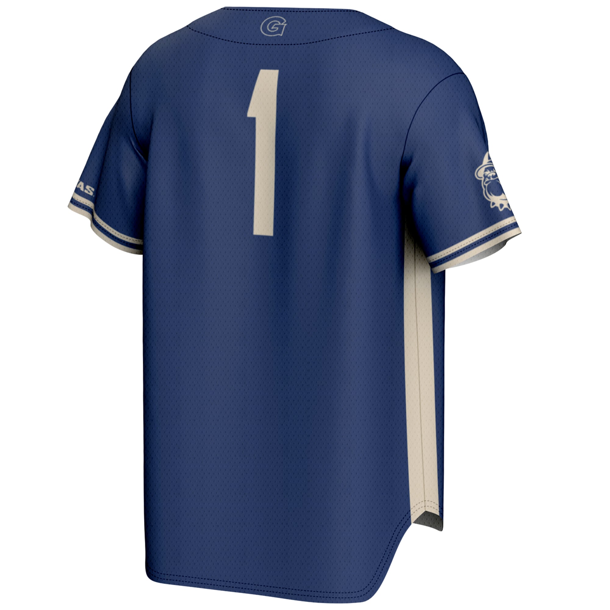 #1 Georgetown Hoyas Lightweight Baseball Fashion Jersey Navy - back view
