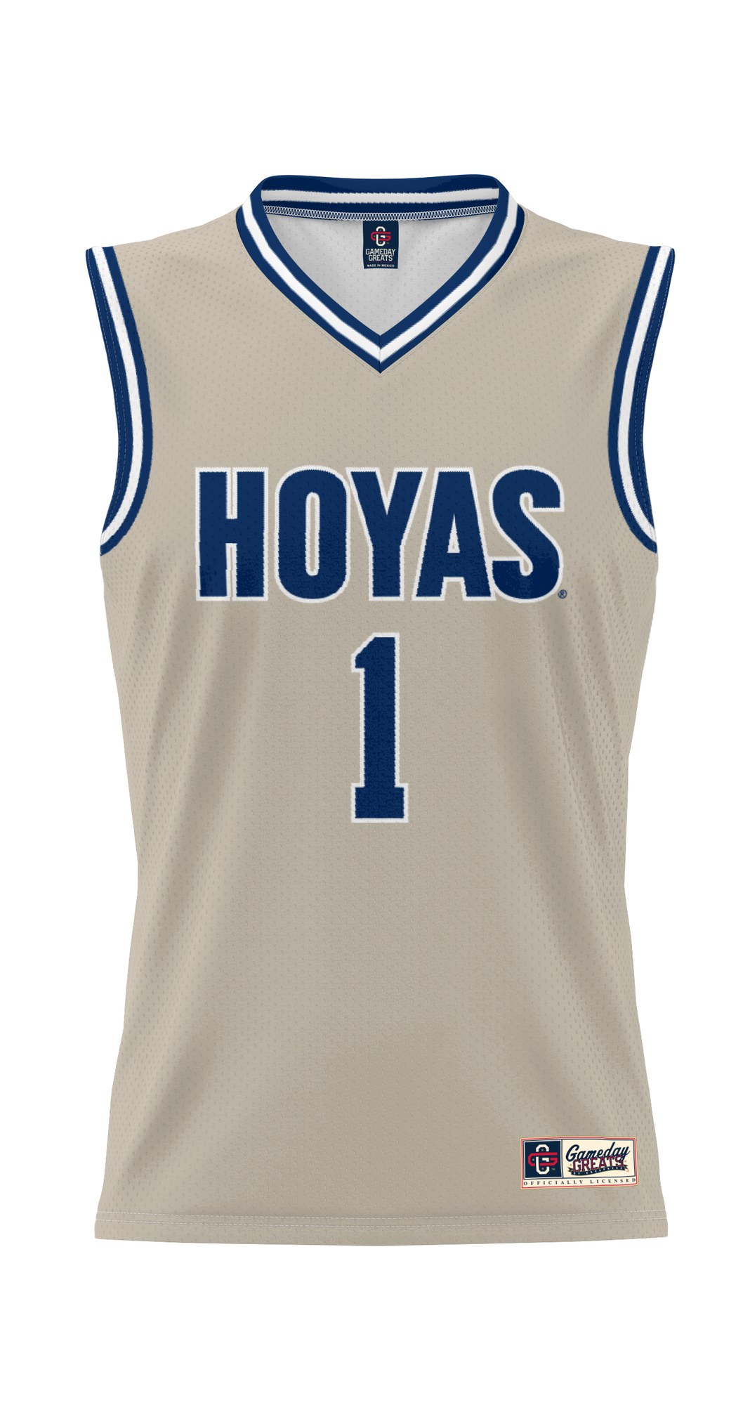 #1 Georgetown Hoyas Lightweight Basketball Jersey Gray - front view