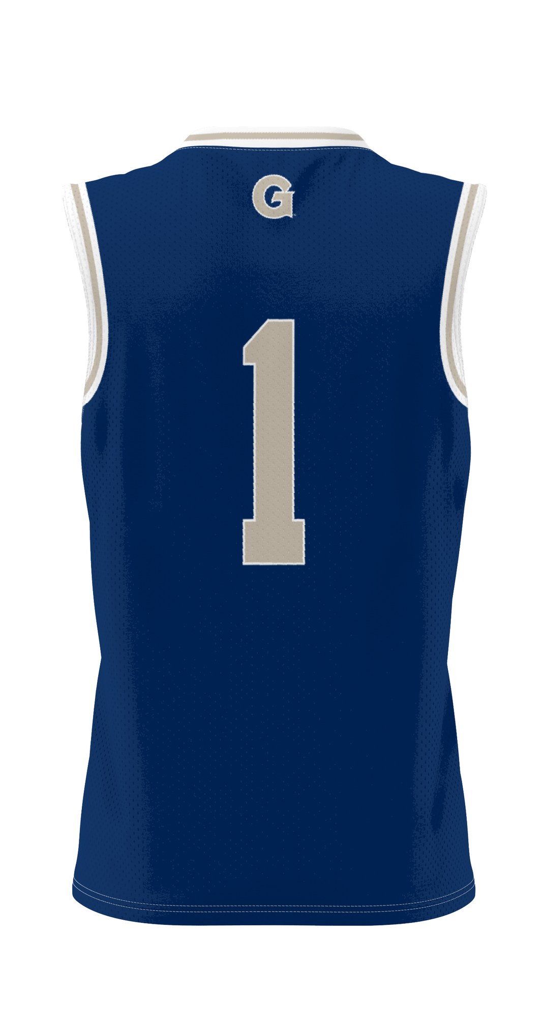 #1 Georgetown Hoyas Lightweight Basketball Jersey Navy - back view