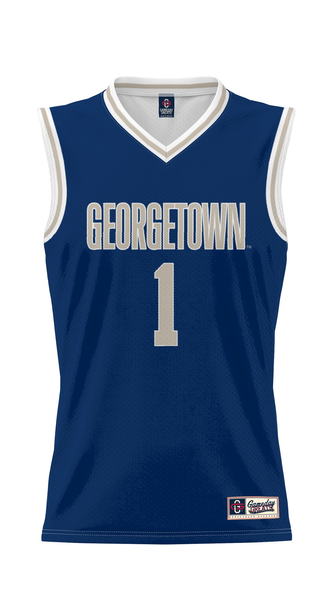#1 Georgetown Hoyas Lightweight Basketball Jersey Navy - front view