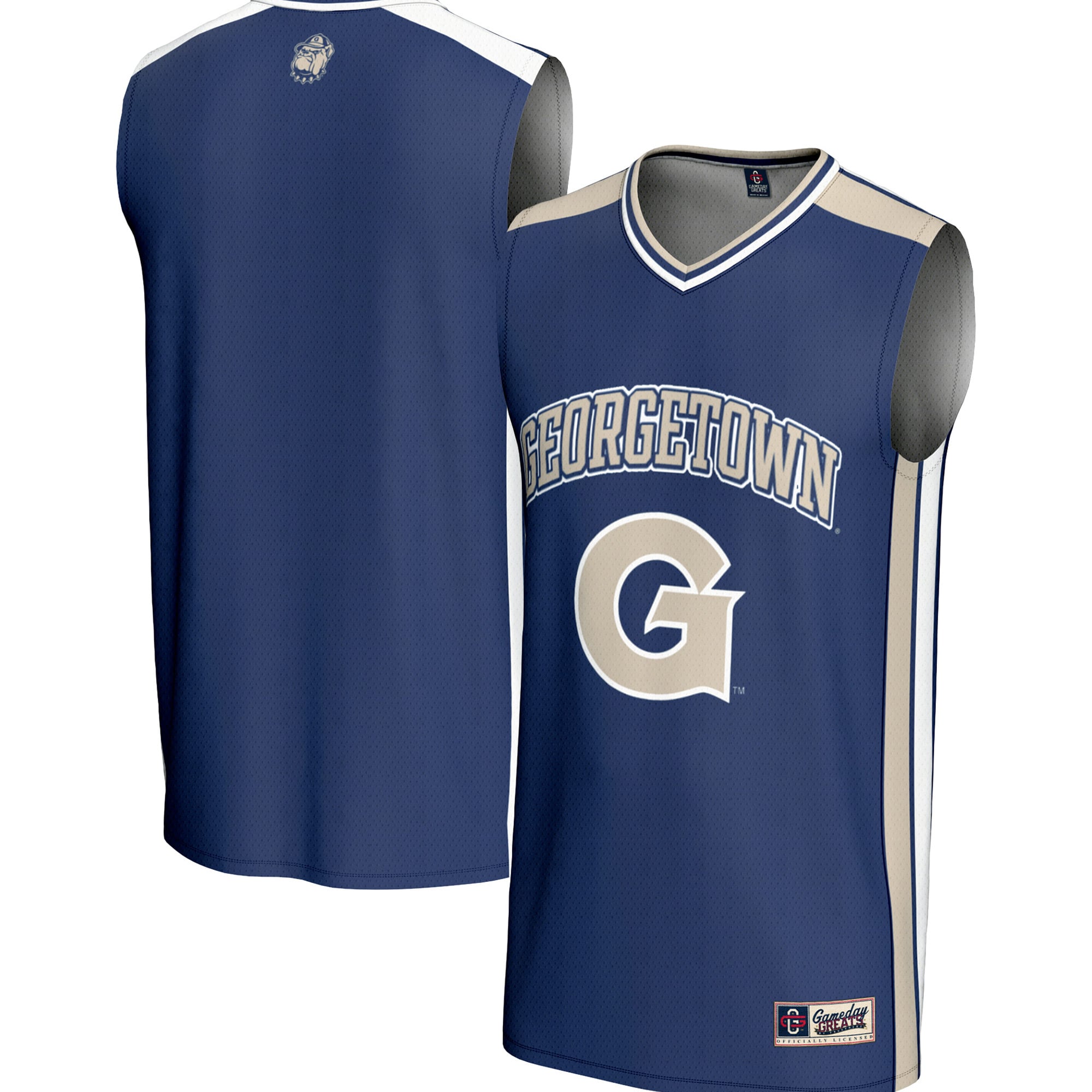 Georgetown Hoyas Spirit Basketball Jersey Navy - front and back view