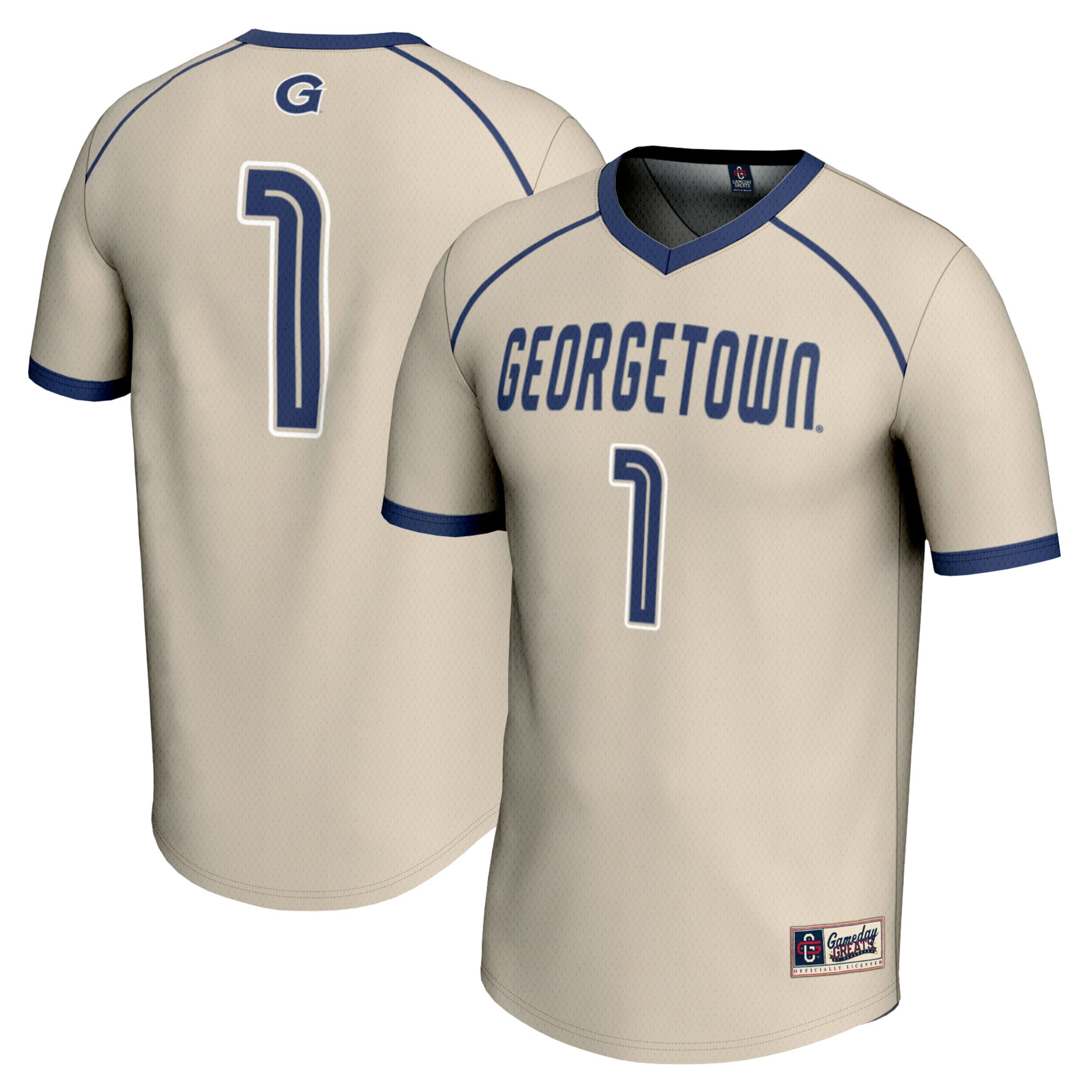 #1 Georgetown Hoyas Unisex Lightweight Women's Lacrosse Jersey Gray - front and back view