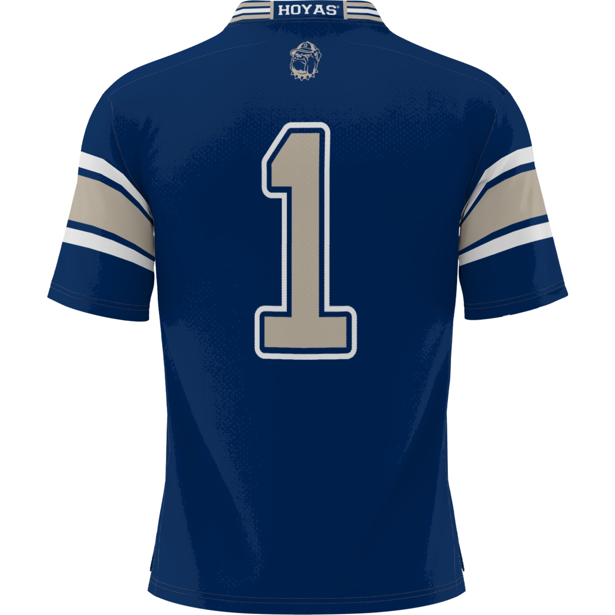 #1 Georgetown Hoyas Youth Football Jersey Navy - back view