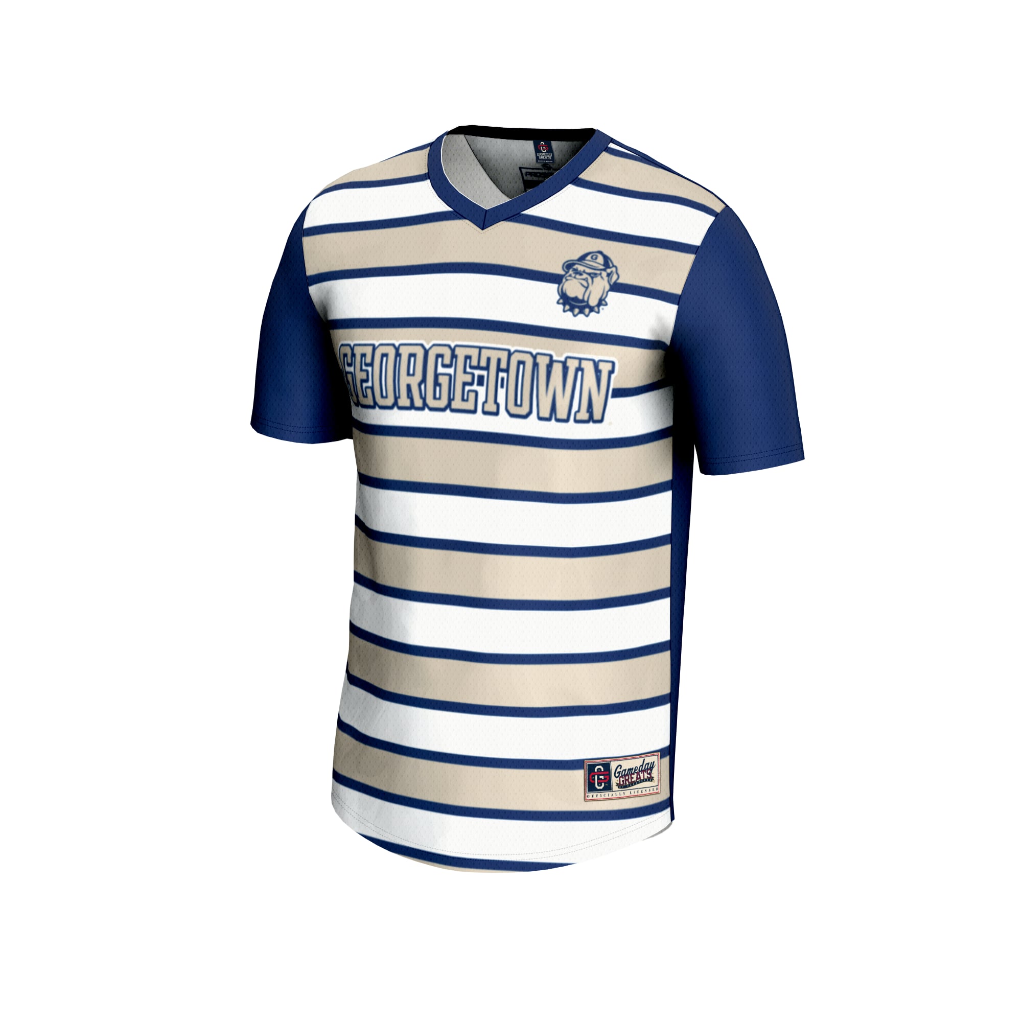 #1 Georgetown Hoyas Youth Lightweight Soccer Fashion Jersey Navy - front view