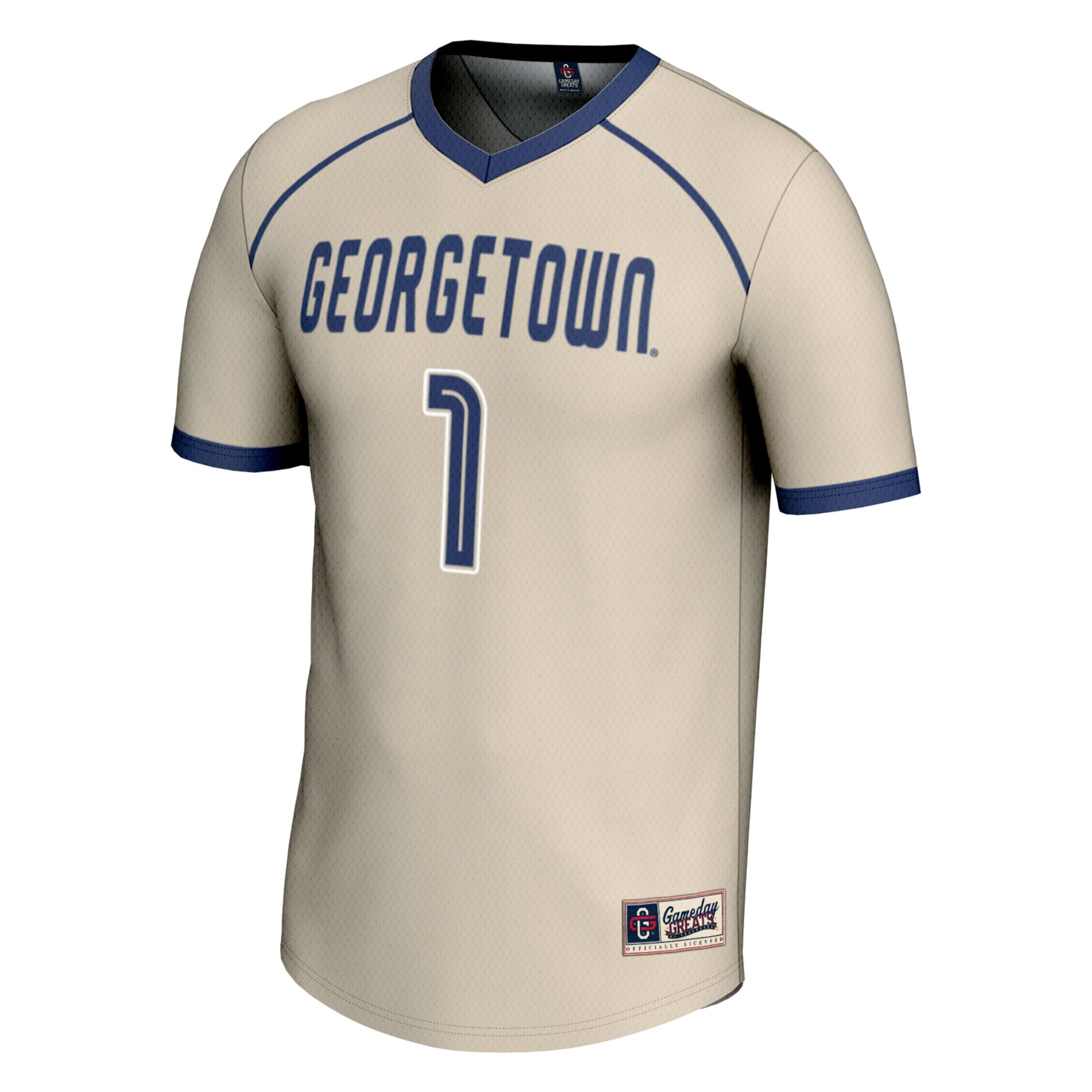 #1 Georgetown Hoyas Youth Lightweight Women's Lacrosse Jersey Gray - front view
