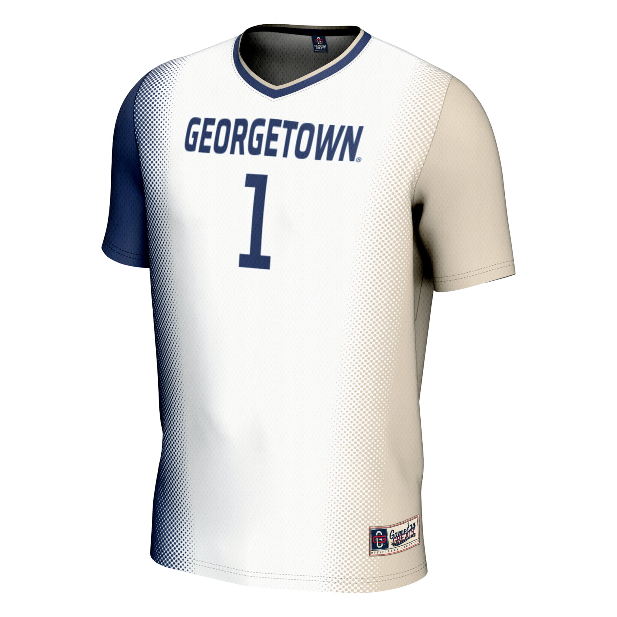 #1 Georgetown Hoyas Youth Lightweight Women's Soccer Jersey White - front view