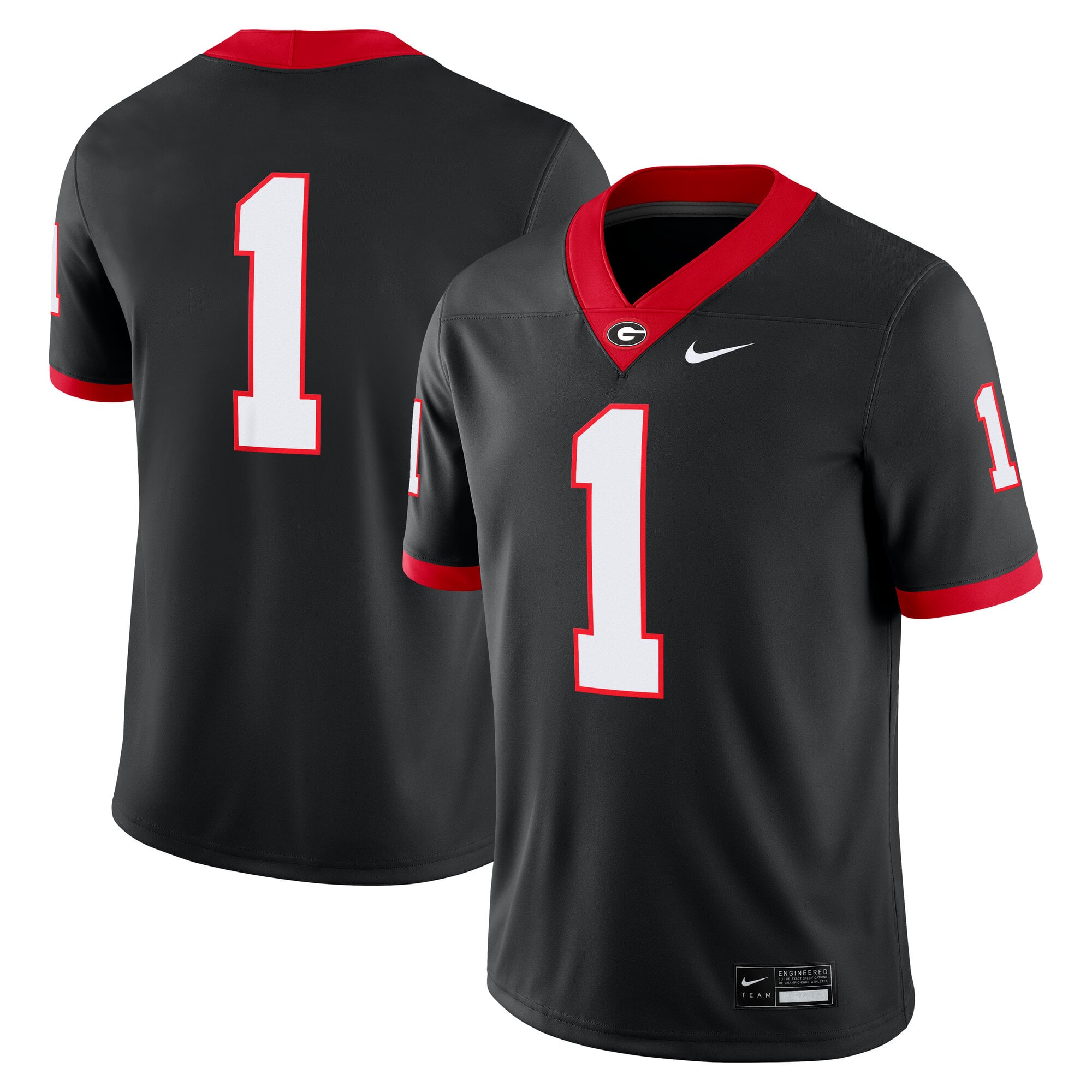 Georgia Bulldogs Alternate Jersey Black - front and back view