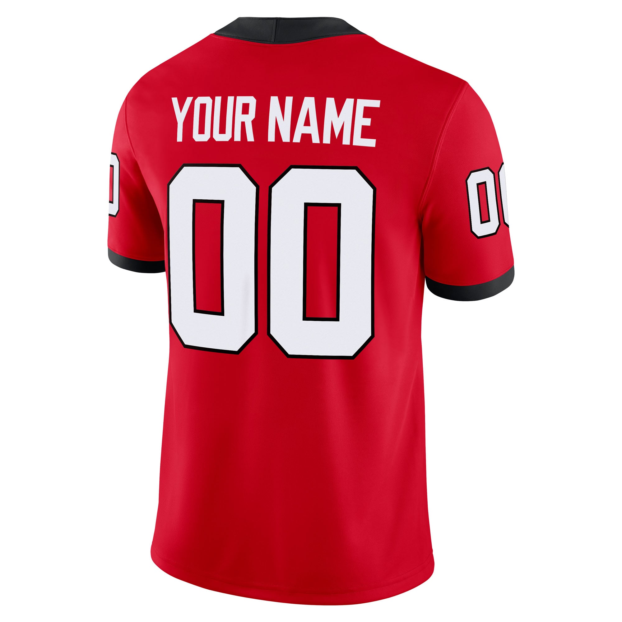Georgia Bulldogs Custom Football Jersey Red - back view