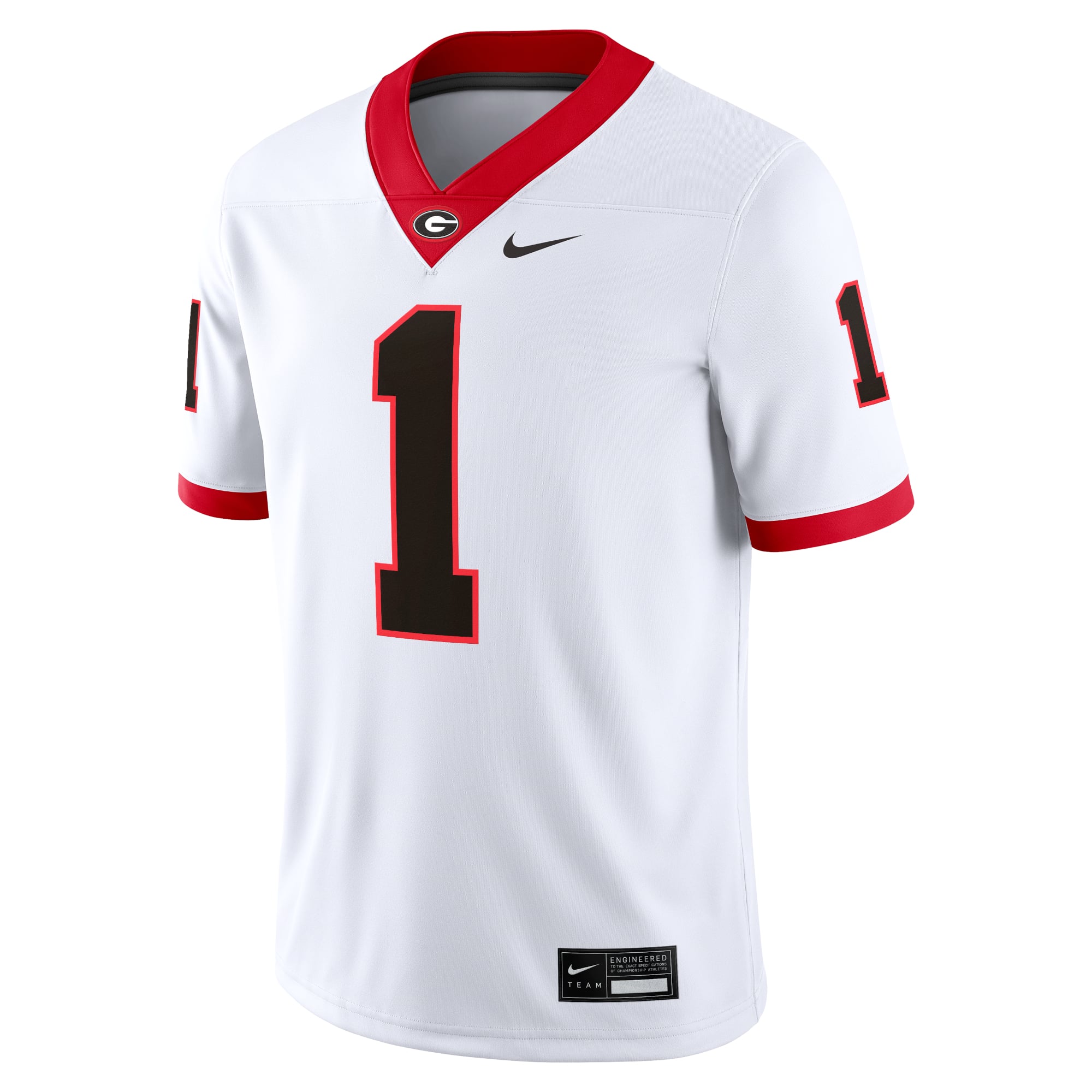 #1 Georgia Bulldogs Jersey White - front view