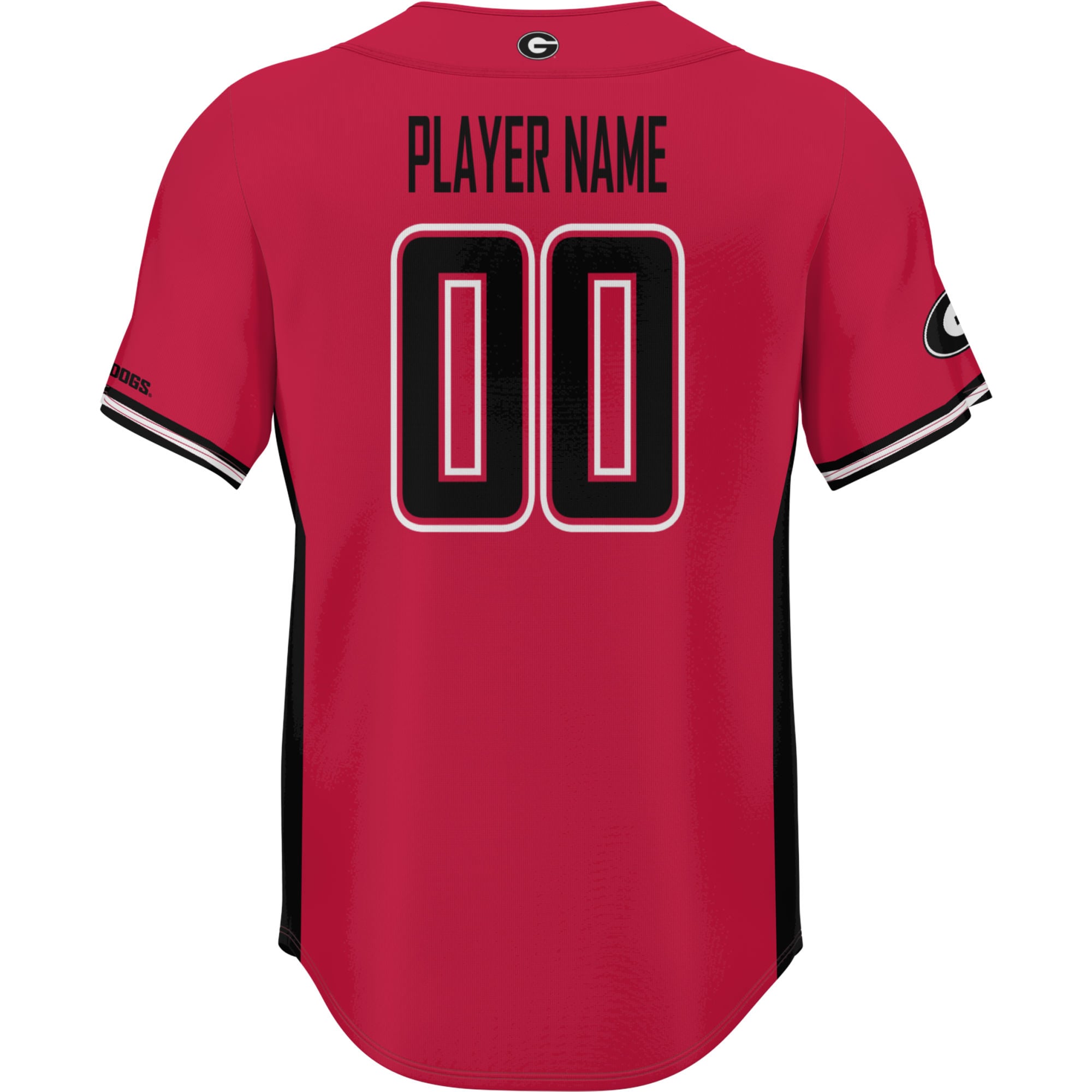 Georgia Bulldogs Youth Lightweight Baseball Jersey Red - back view