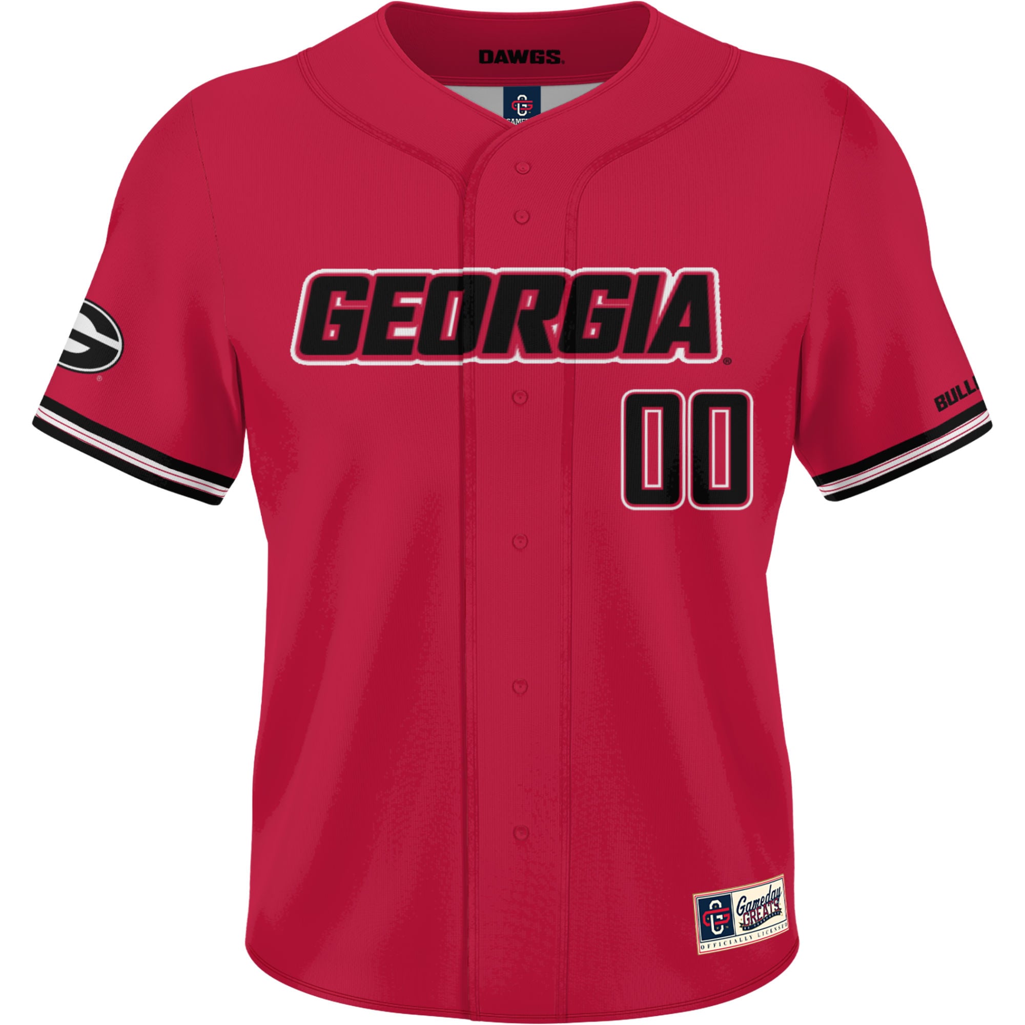 Georgia Bulldogs Youth Lightweight Baseball Jersey Red - front view